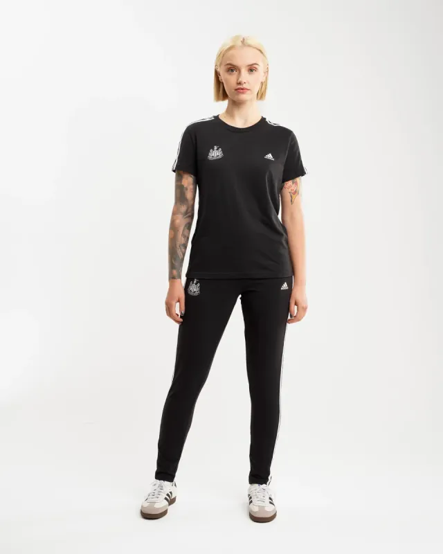 Newcastle United adidas Women's Essentials Slim 3-Stripes Black T-Shirt sold by Newcastle United