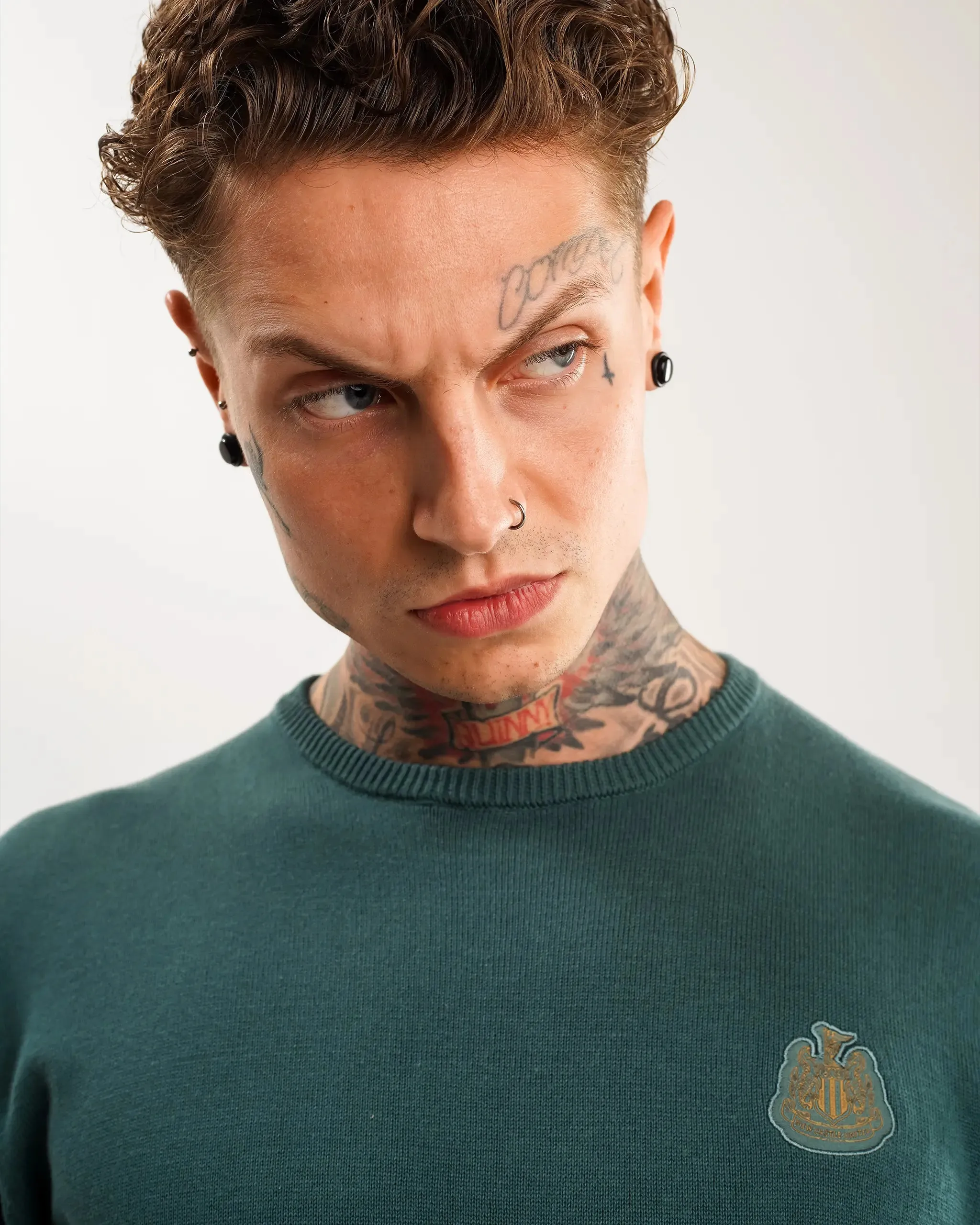 Newcastle United Men's Khaki Crew Neck Knit Sweater sold by Newcastle United product image thumbnail 4