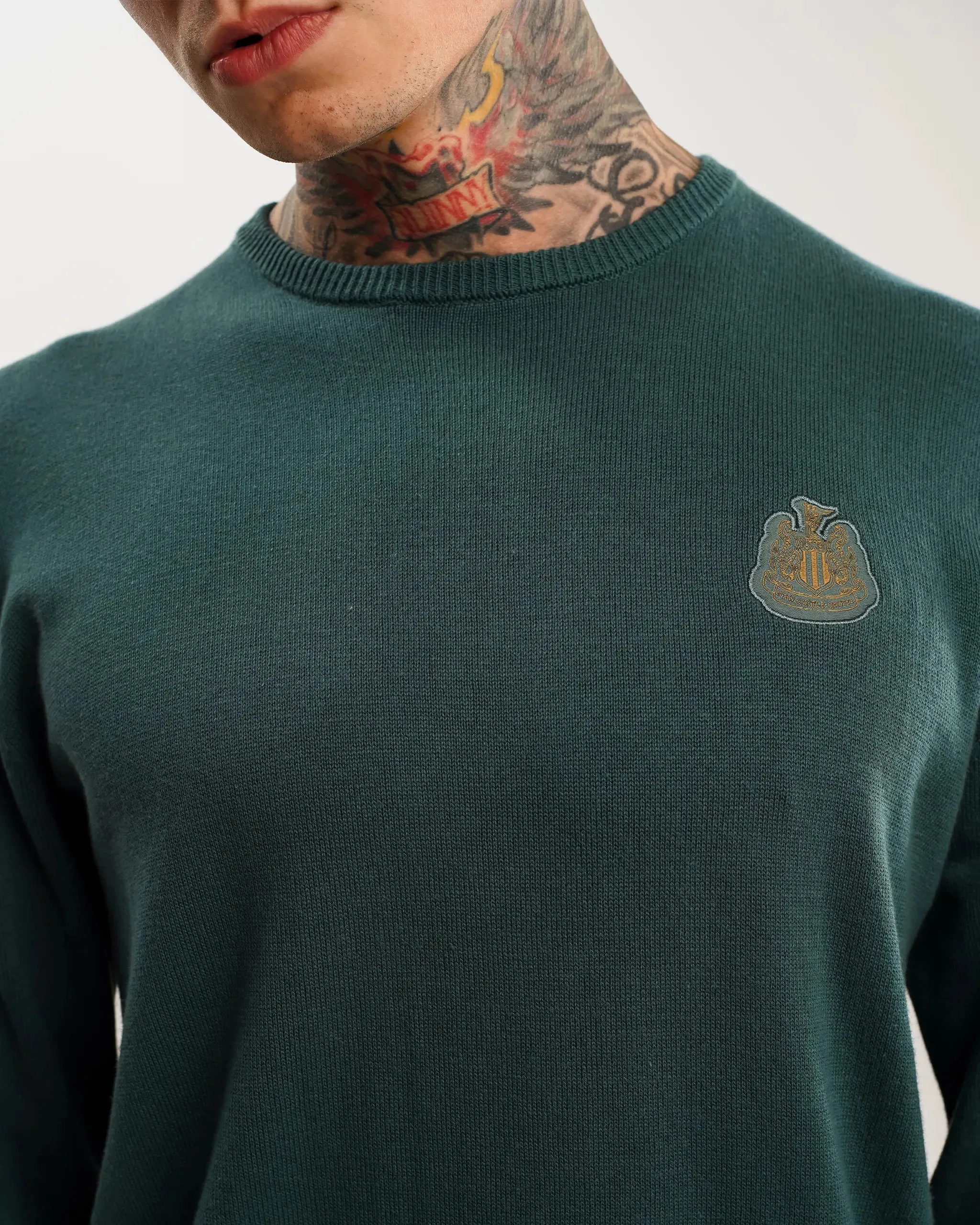 Newcastle United Men's Khaki Crew Neck Knit Sweater sold by Newcastle United product image thumbnail 5