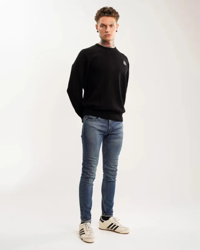 Newcastle United Men's Black Crew Neck Knit Sweater made by Newcastle United