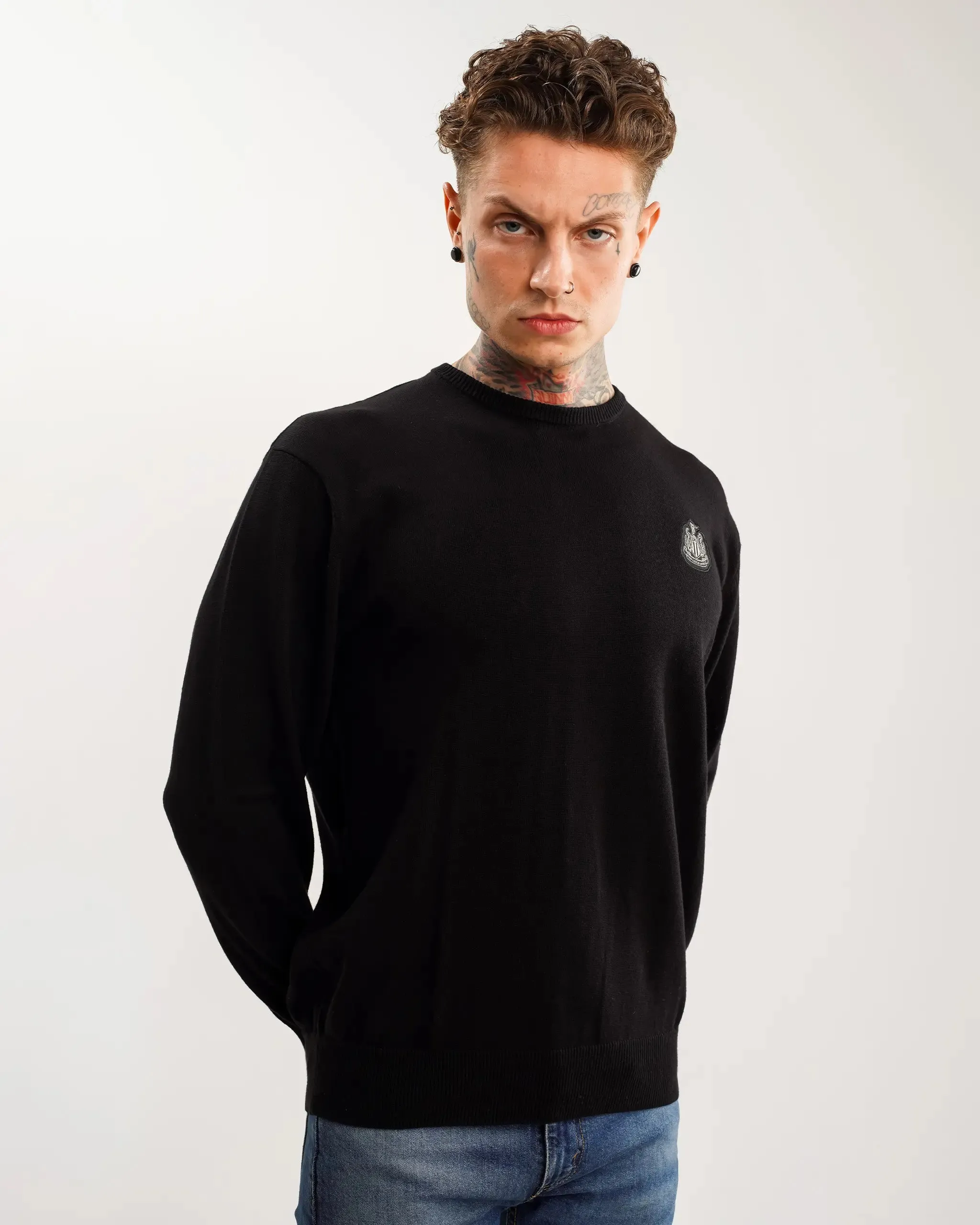 Newcastle United Men's Black Crew Neck Knit Sweater sold by Newcastle United product image thumbnail 2