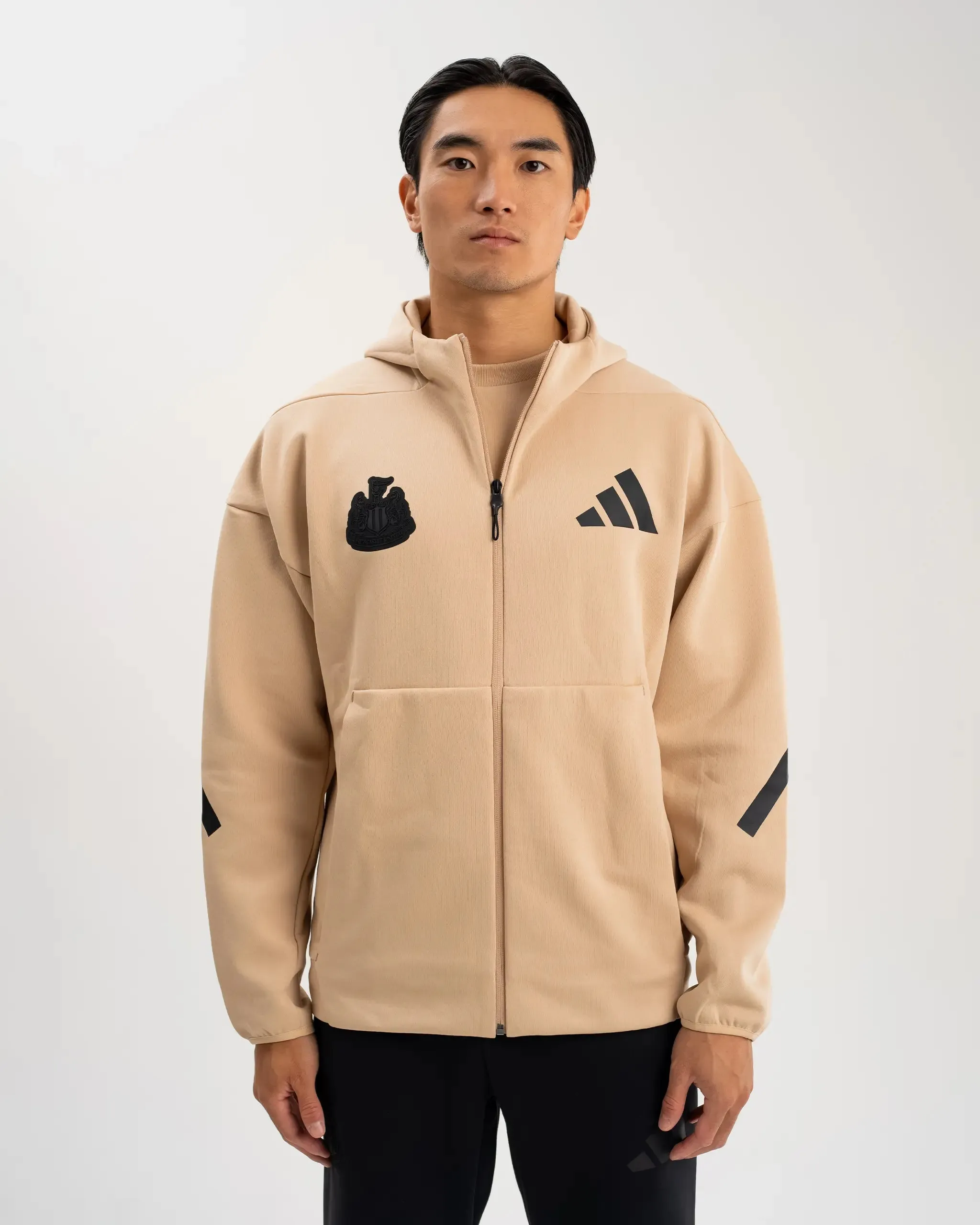 Newcastle United adidas Men's Z.N.E. Beige Full Zip Hoodie sold by Newcastle United product image thumbnail 2