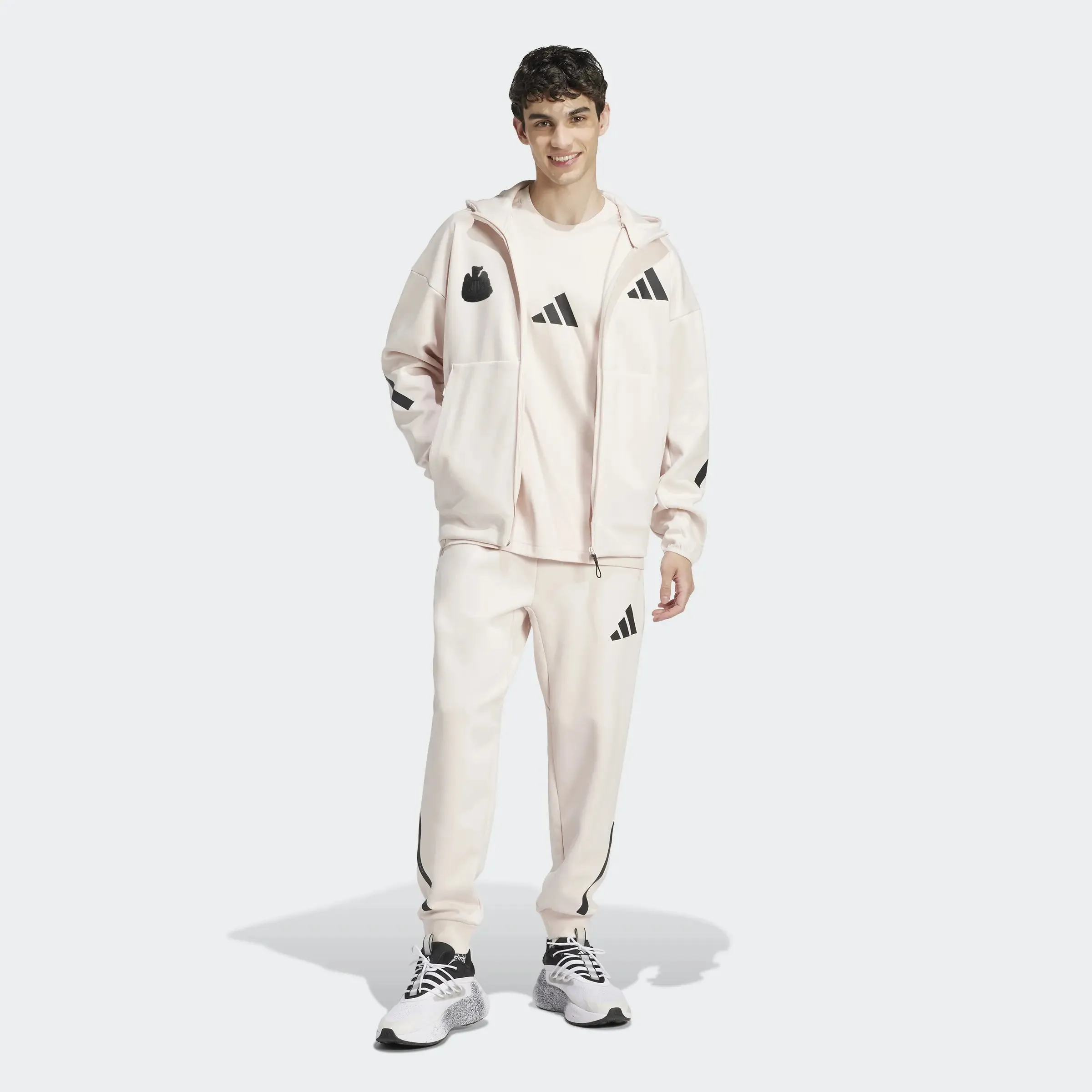 Newcastle United adidas Men's Z.N.E. Pink Full Zip Hoodie sold by Newcastle United product image thumbnail 2