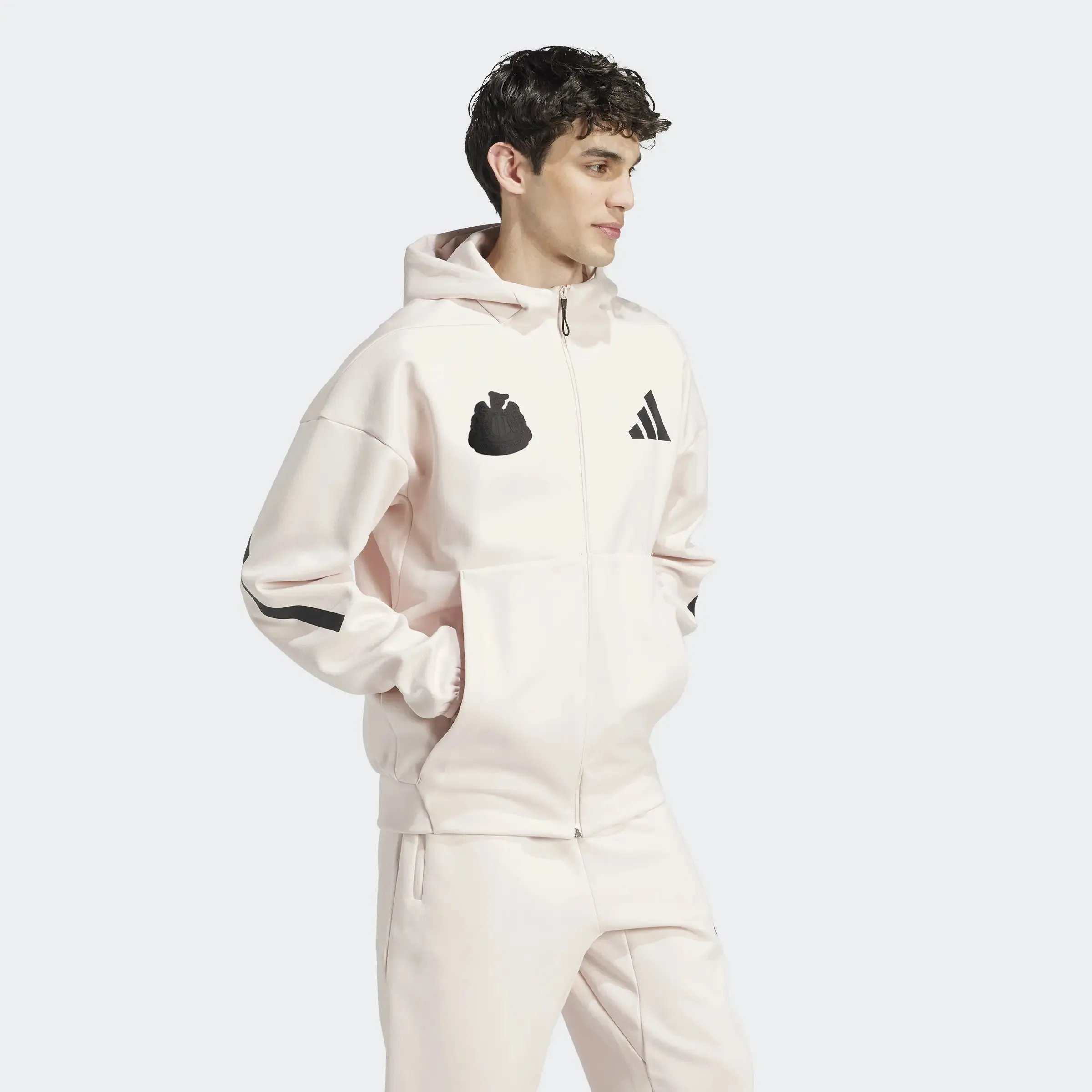 Newcastle United adidas Men's Z.N.E. Pink Full Zip Hoodie sold by Newcastle United product image thumbnail 4