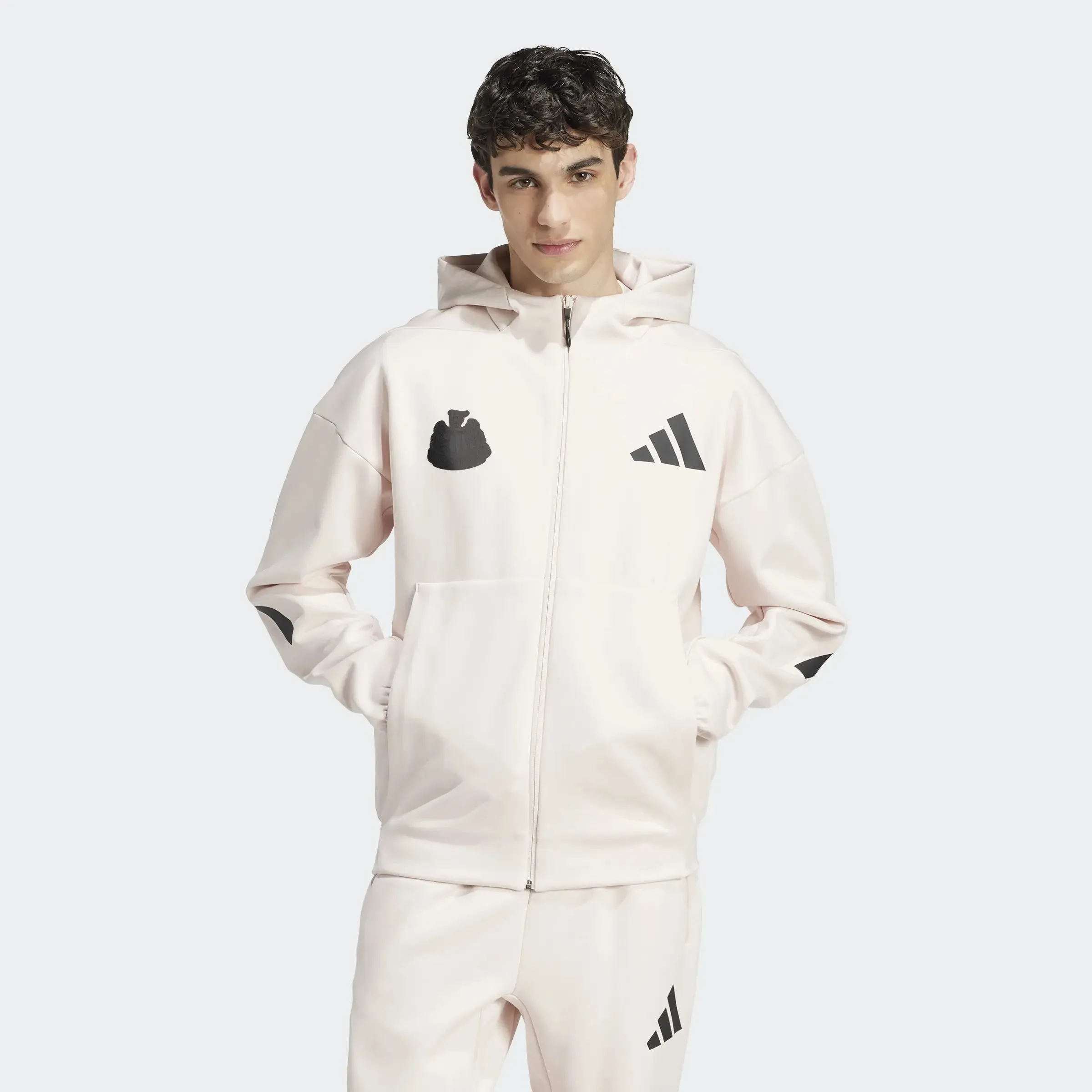 Newcastle United adidas Men's Z.N.E. Pink Full Zip Hoodie sold by Newcastle United
