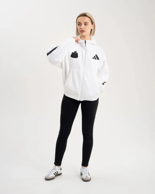 Newcastle United adidas Women's Z.N.E. White Full Zip Hoodie sold by Newcastle United