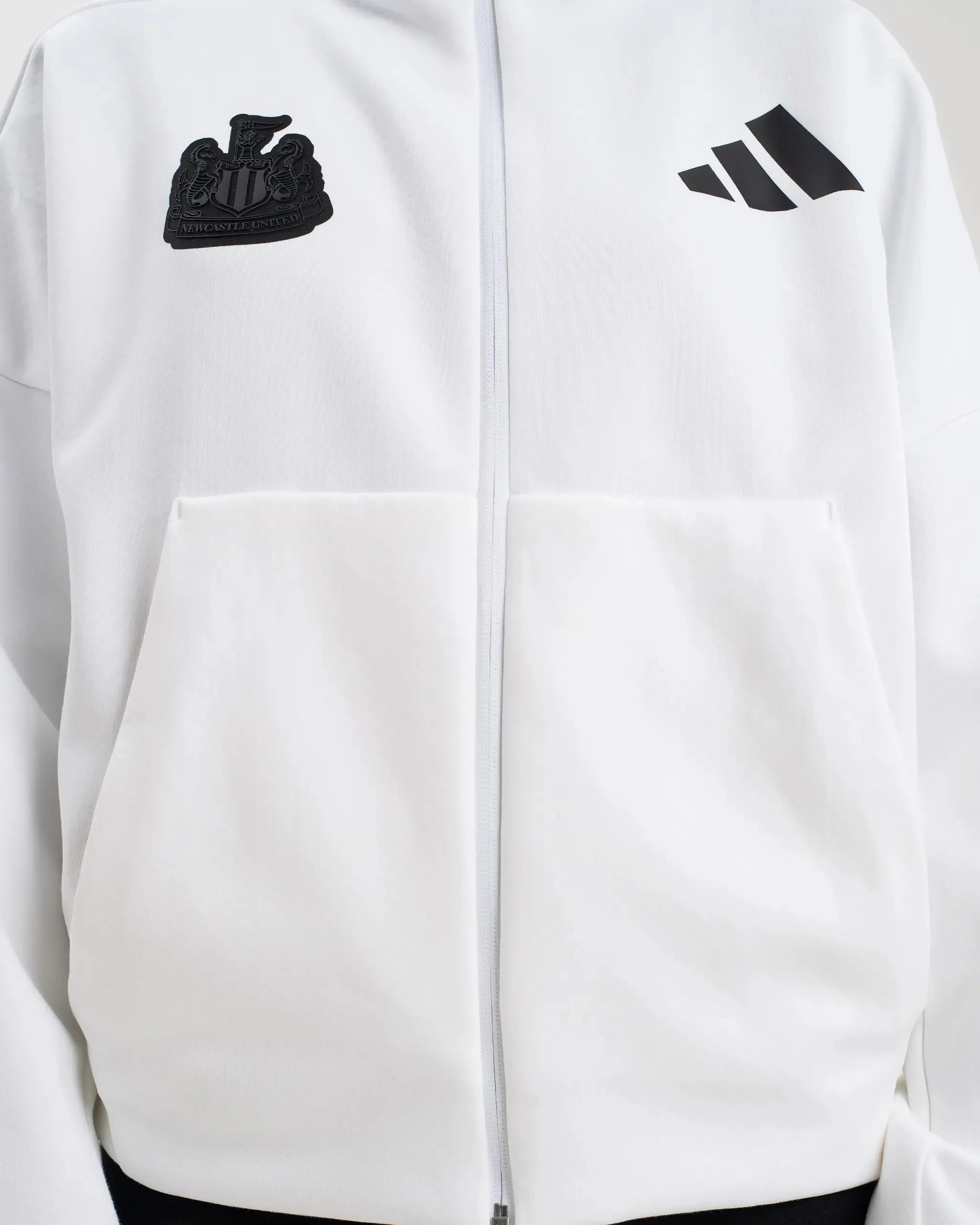 Newcastle United adidas Women's Z.N.E. White Full Zip Hoodie sold by Newcastle United product image thumbnail 3