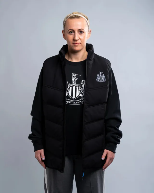 Newcastle United Women's Black Longline Gilet made by Newcastle United