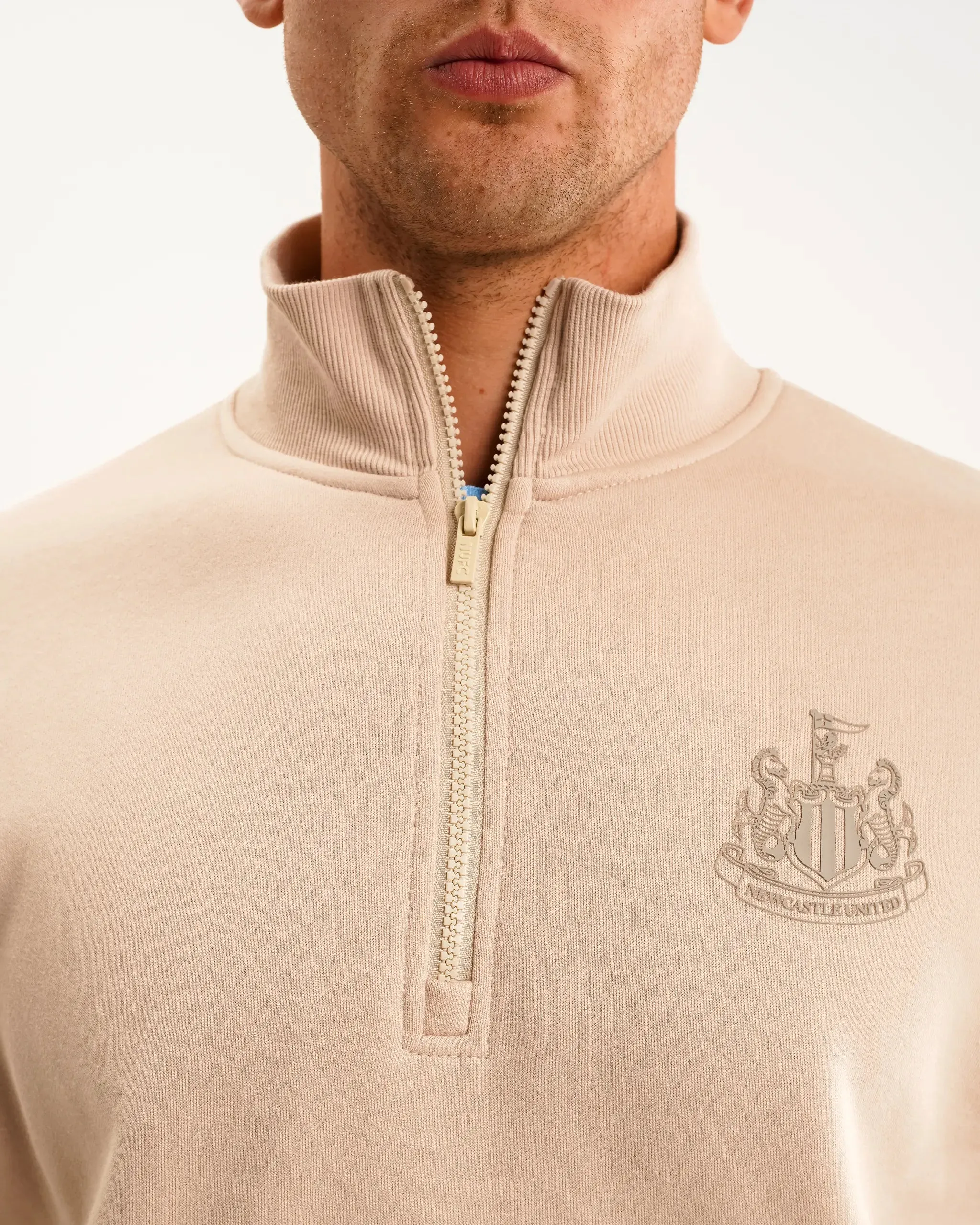 Newcastle United Men's Oat 1/4 Zip Sweatshirt sold by Newcastle United product image thumbnail 3