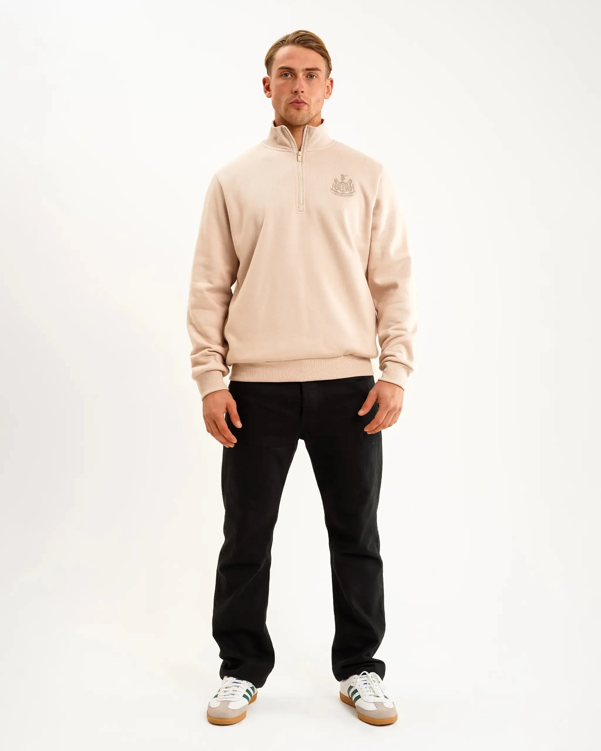 Newcastle United Men's Oat 1/4 Zip Sweatshirt sold by Newcastle United