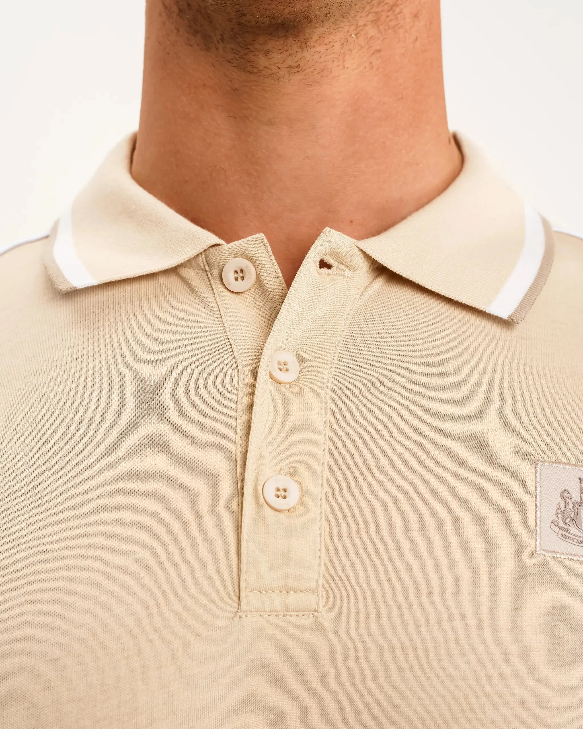Newcastle United Men's Oat Tipped Polo Shirt sold by Newcastle United product image thumbnail 3