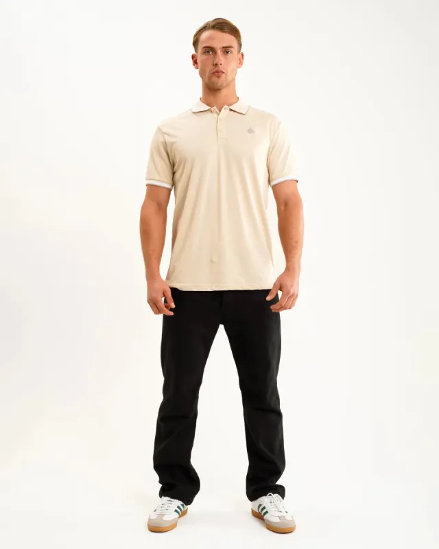 Newcastle United Men's Oat Tipped Polo Shirt made by Newcastle United