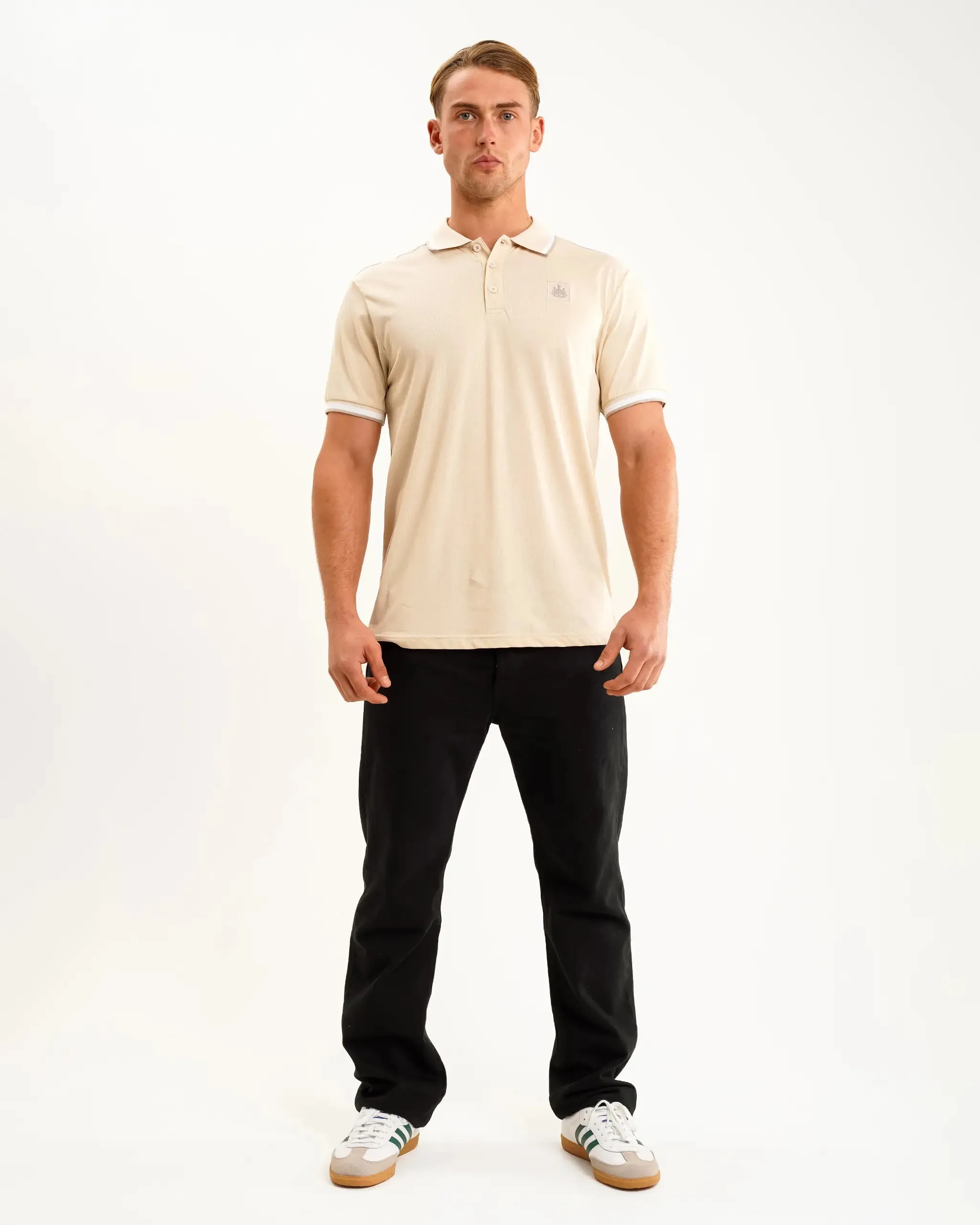 Newcastle United Men's Oat Tipped Polo Shirt sold by Newcastle United