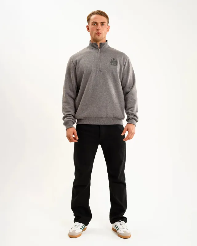 Newcastle United Men's Grey 1/4 Zip Sweatshirt made by Newcastle United