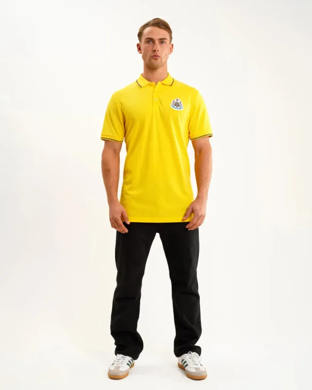 Newcastle United Men's Yellow Terrace Pique Polo Shirt sold by Newcastle United