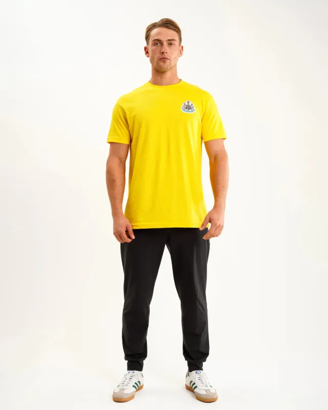 Newcastle United Men's Yellow Terrace Crest T-Shirt sold by Newcastle United