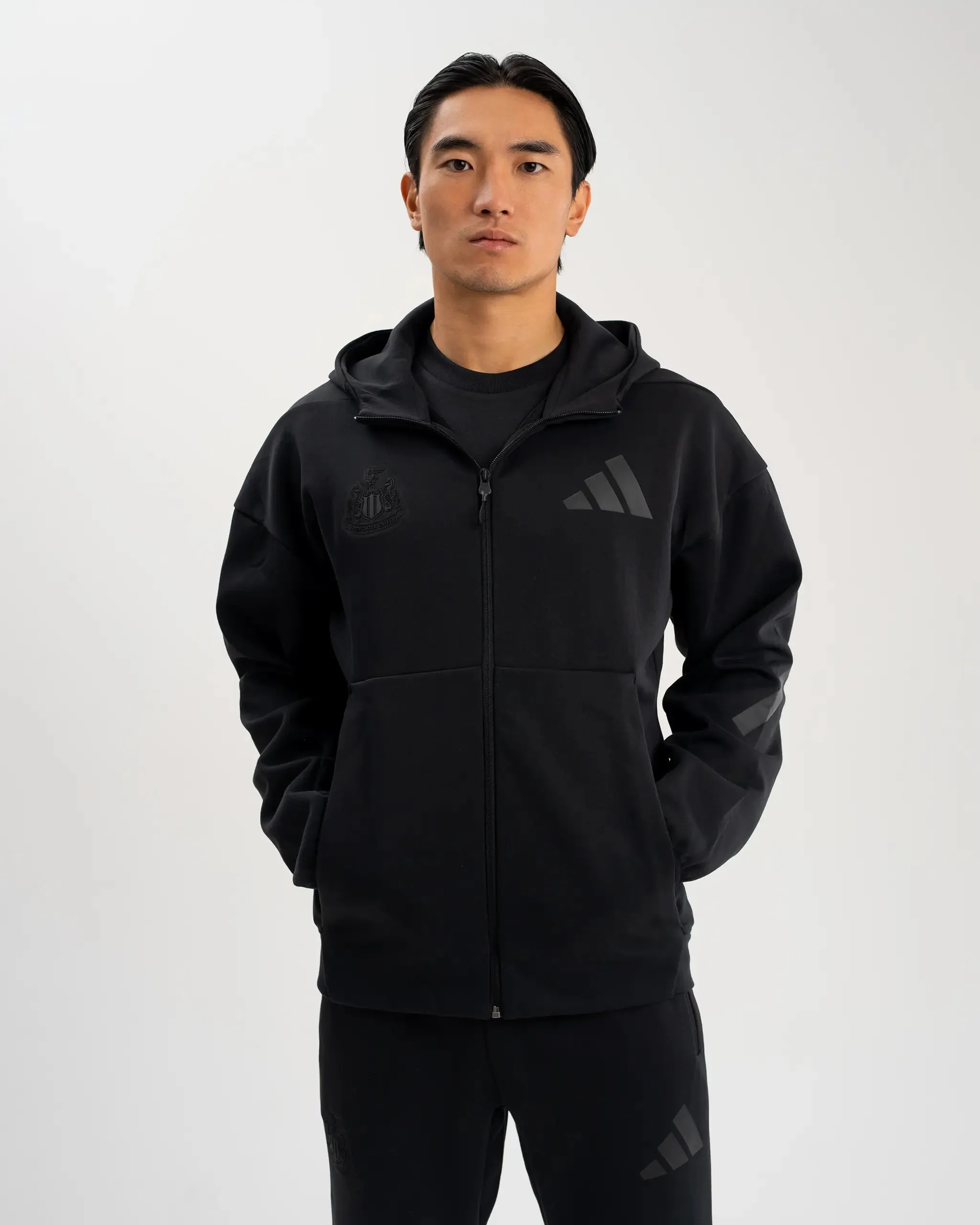 Newcastle United adidas Men's Z.N.E. Black Full Zip Hoodie sold by Newcastle United product image thumbnail 2
