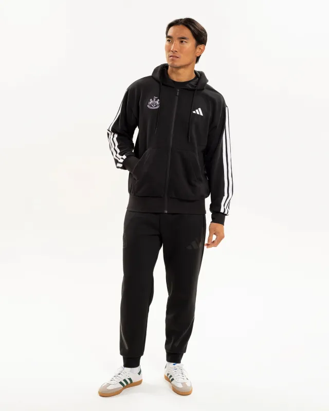 Newcastle United adidas Men's 3-Stripe Black Full Zip Hoodie sold by Newcastle United