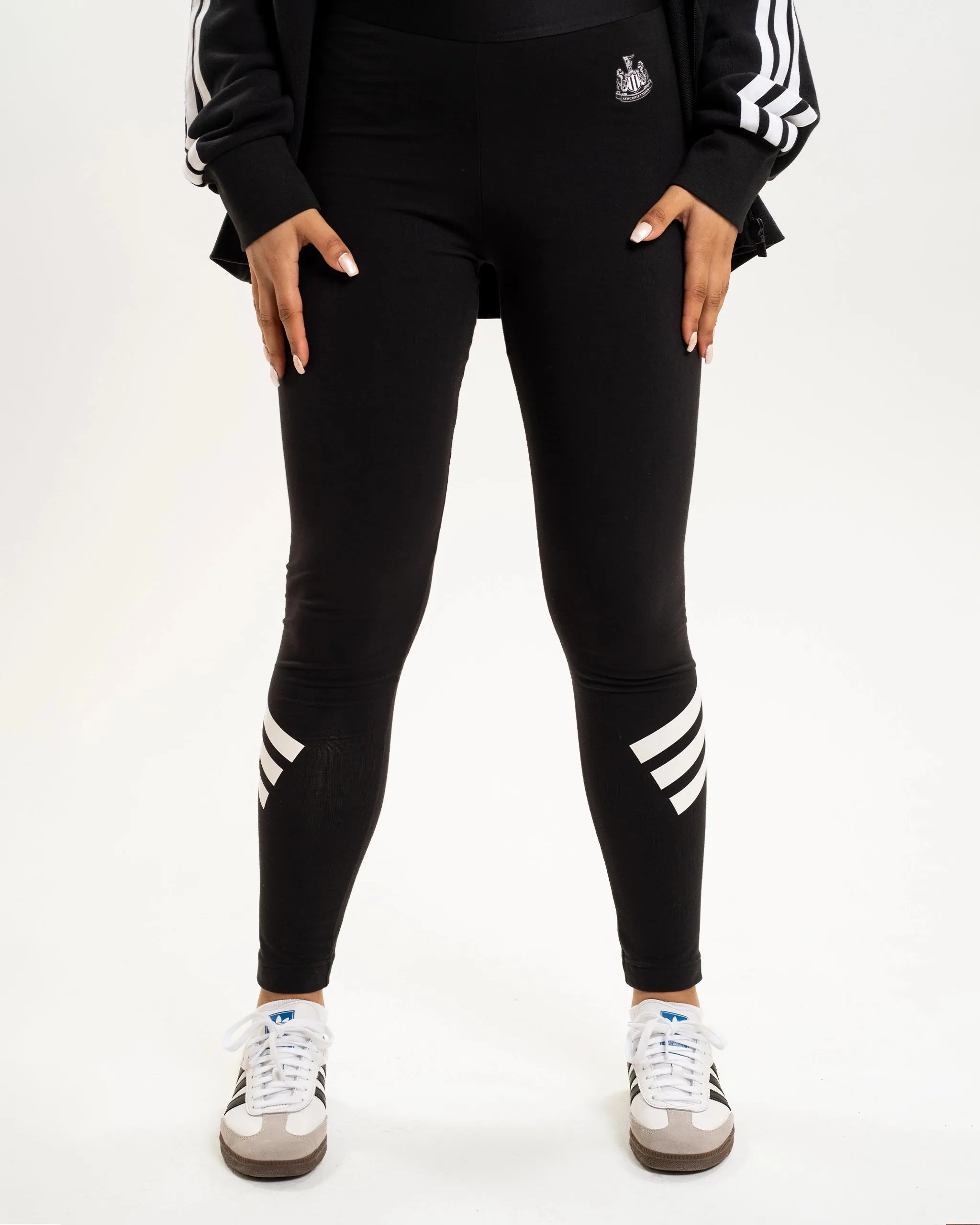 Newcastle United adidas Women's 3-Stripe Black Leggings sold by Newcastle United product image thumbnail 2
