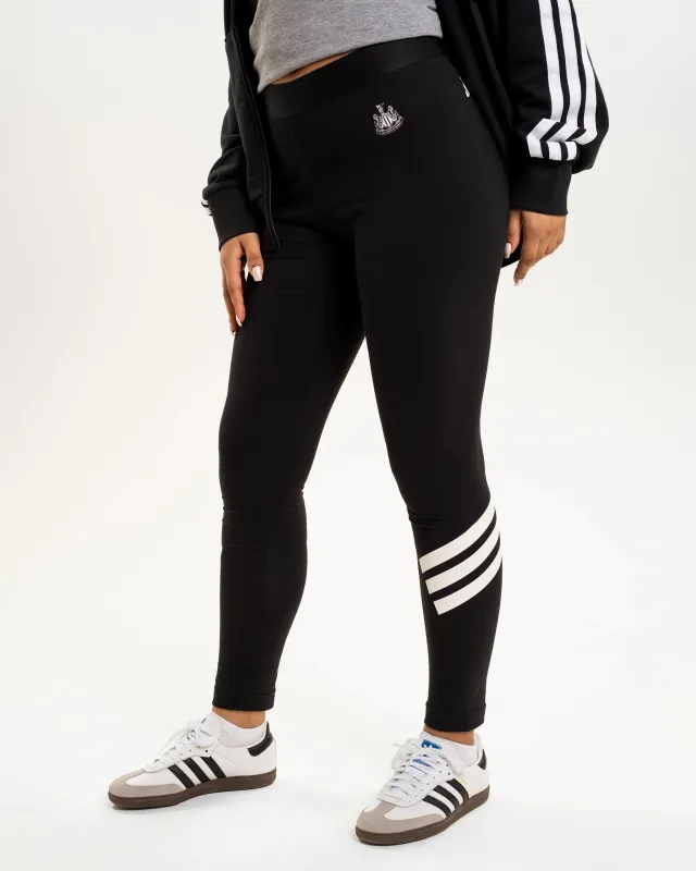 Newcastle United adidas Women's 3-Stripe Black Leggings sold by Newcastle United