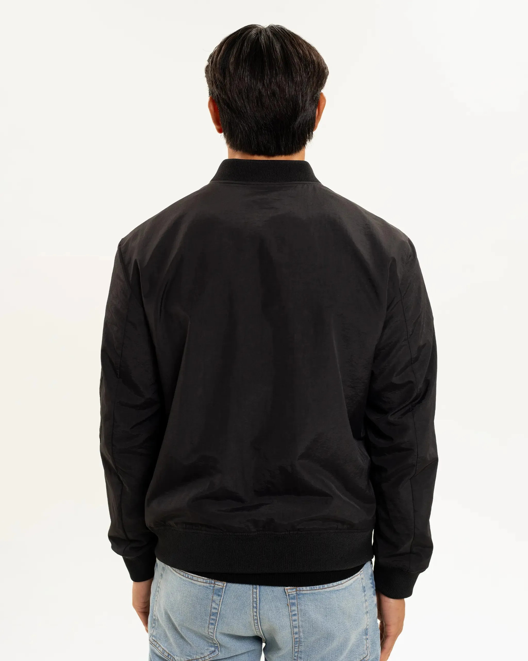 Newcastle United Men's Black Nylon Bomber Jacket sold by Newcastle United product image thumbnail 3