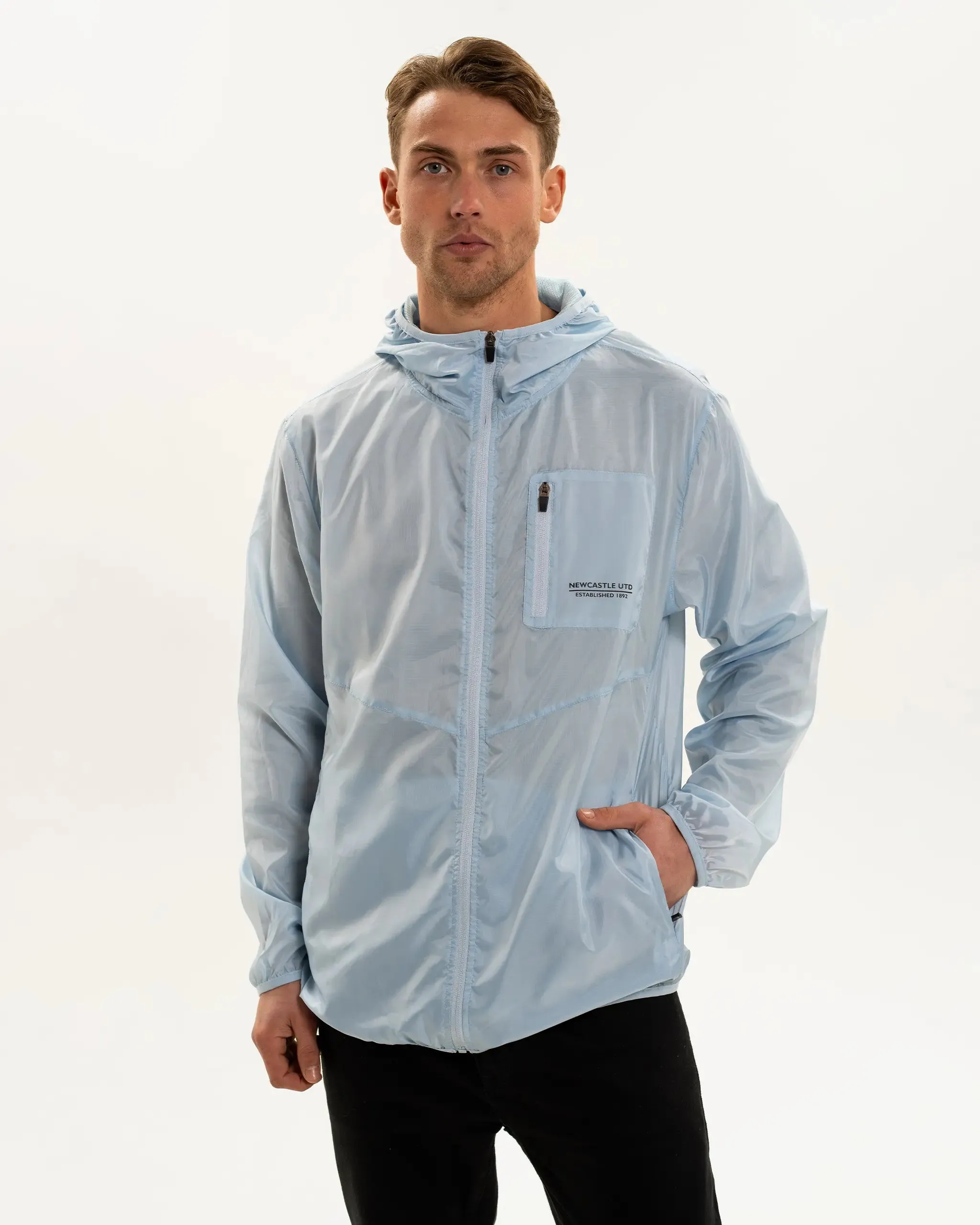 Newcastle United Men's Lightweight Light Blue Hooded Jacket sold by Newcastle United product image thumbnail 2
