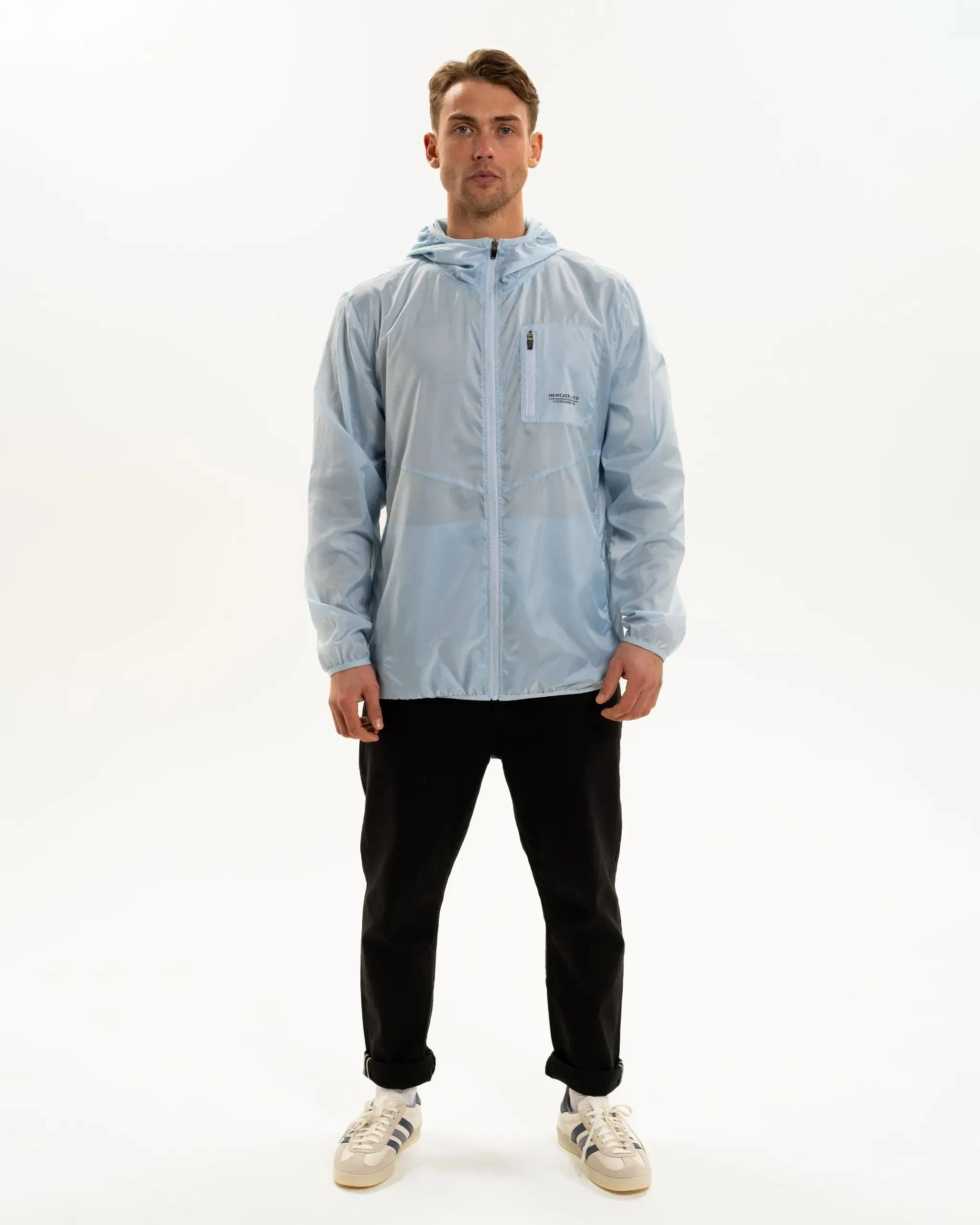 Newcastle United Men's Lightweight Light Blue Hooded Jacket sold by Newcastle United