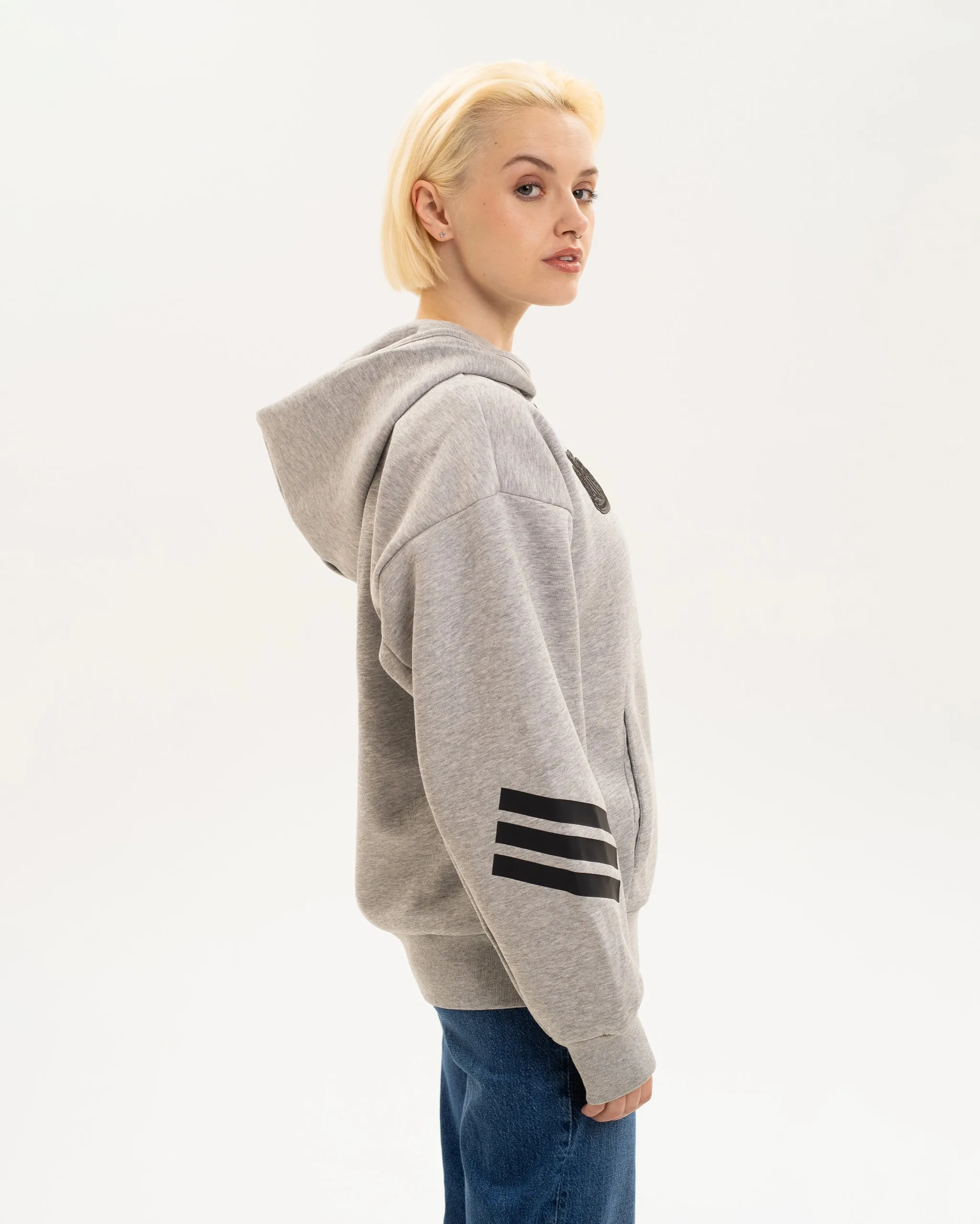 Newcastle United adidas Women's 3-Stripe Grey Full Zip Hoodie sold by Newcastle United product image thumbnail 5