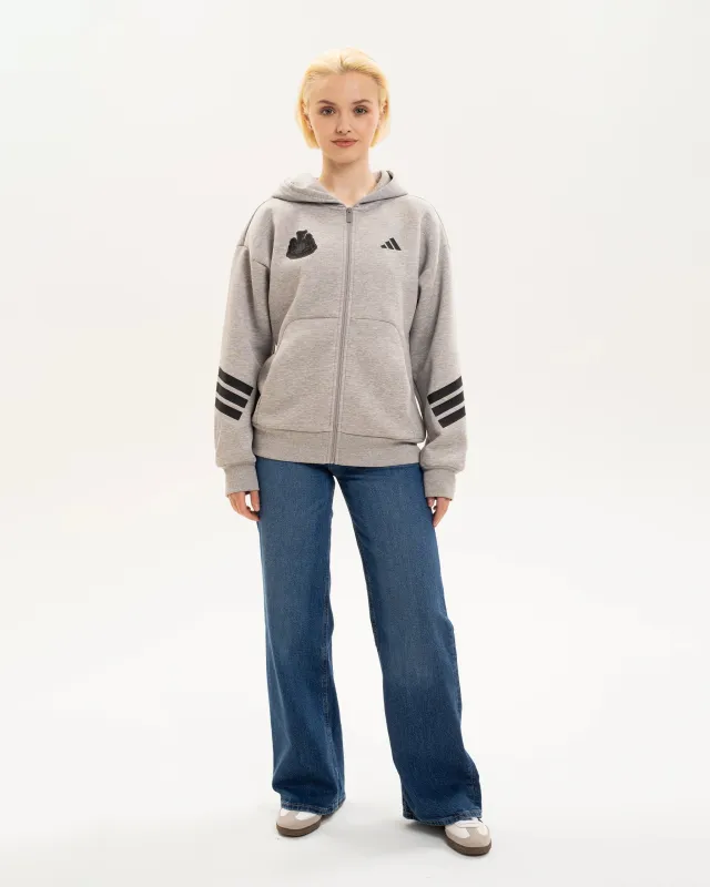 Newcastle United adidas Women's 3-Stripe Grey Full Zip Hoodie sold by Newcastle United