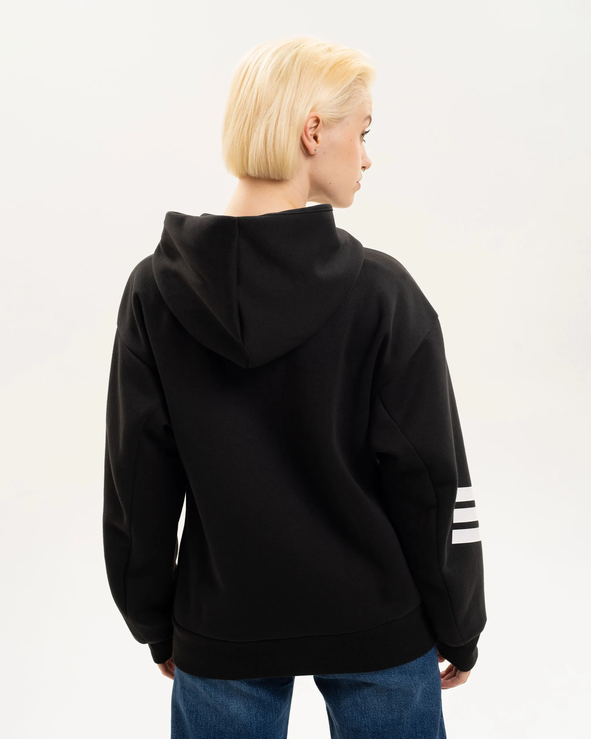 Newcastle United adidas Women's 3-Stripe Black Full Zip Hoodie sold by Newcastle United product image thumbnail 4