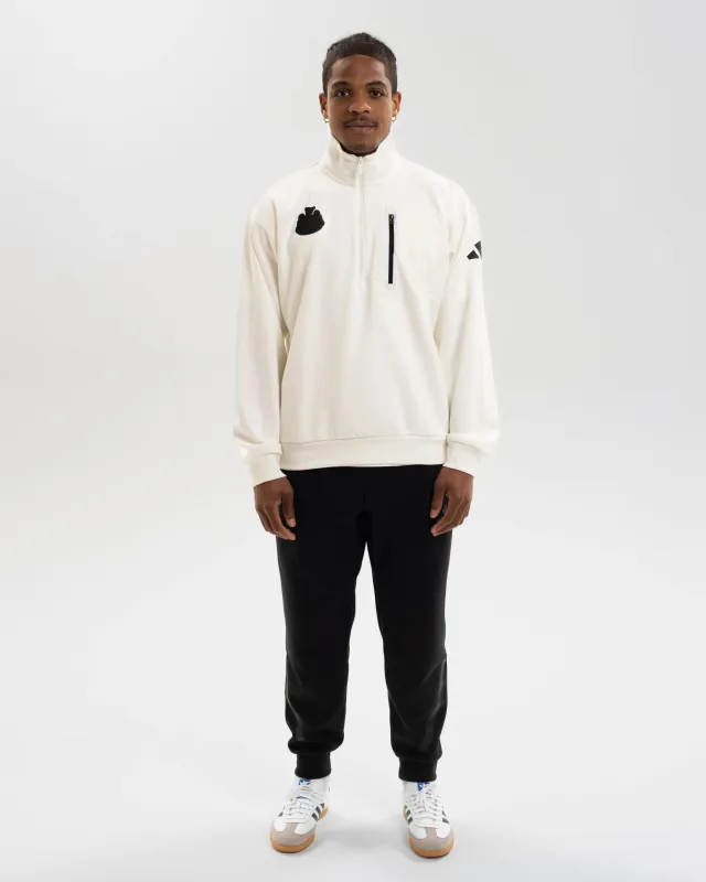 Newcastle United adidas Men's Z.N.E. White Full Zip Hoodie