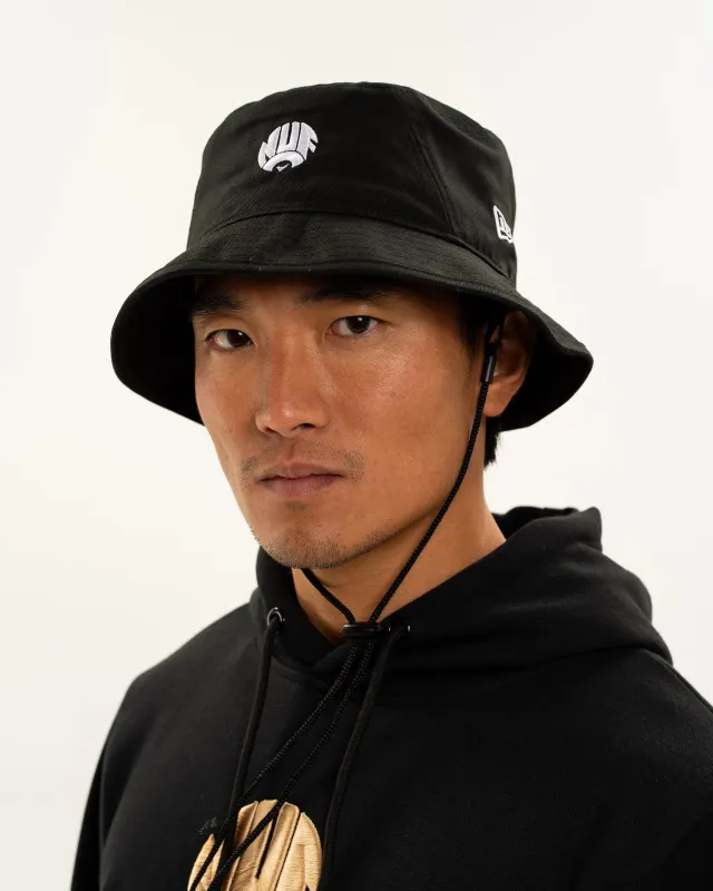 Newcastle United New Era Retro Crest Black Drawstring Bucket Hat sold by Newcastle United