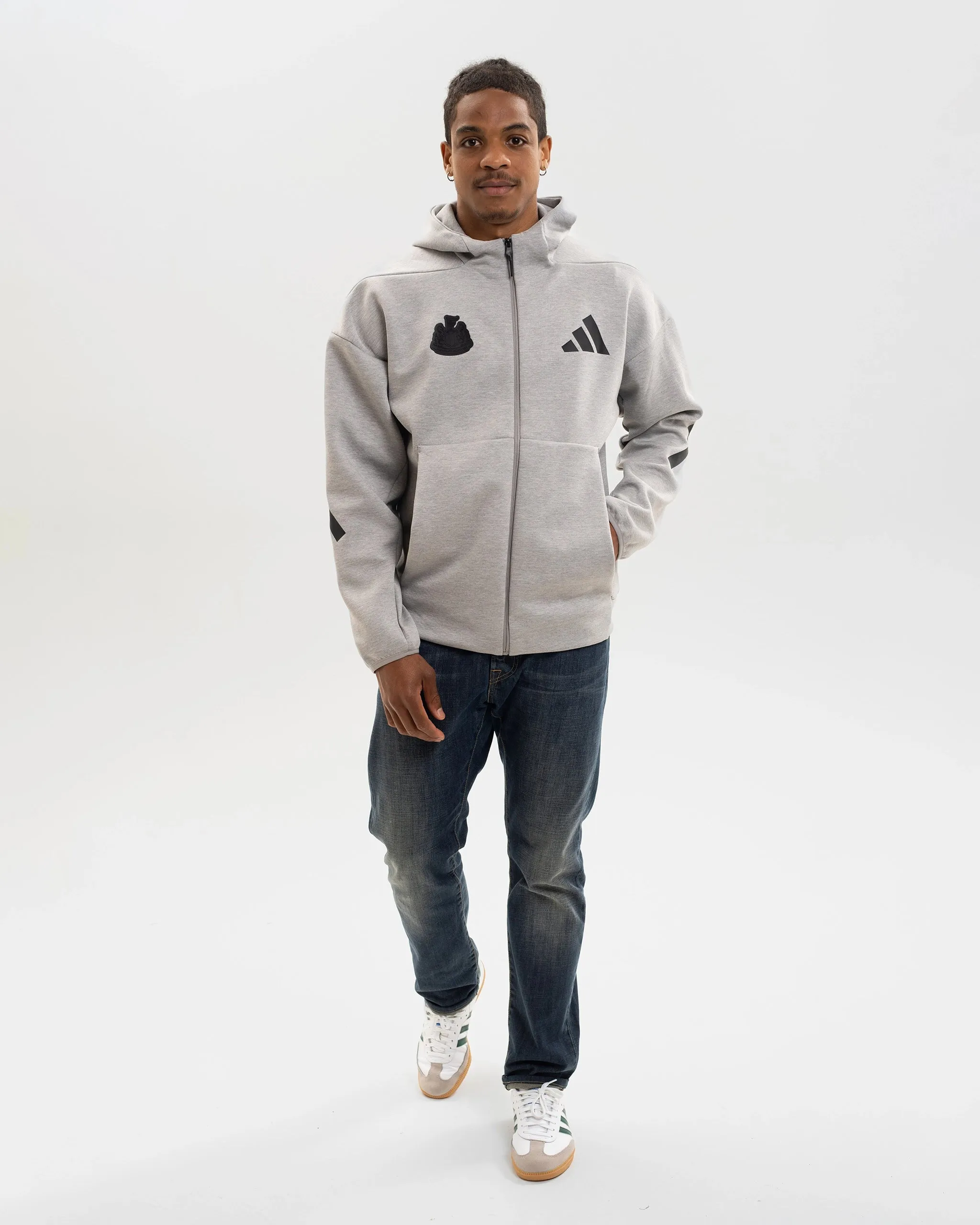 Newcastle United adidas Men's Z.N.E. Grey Full Zip Hoodie sold by Newcastle United