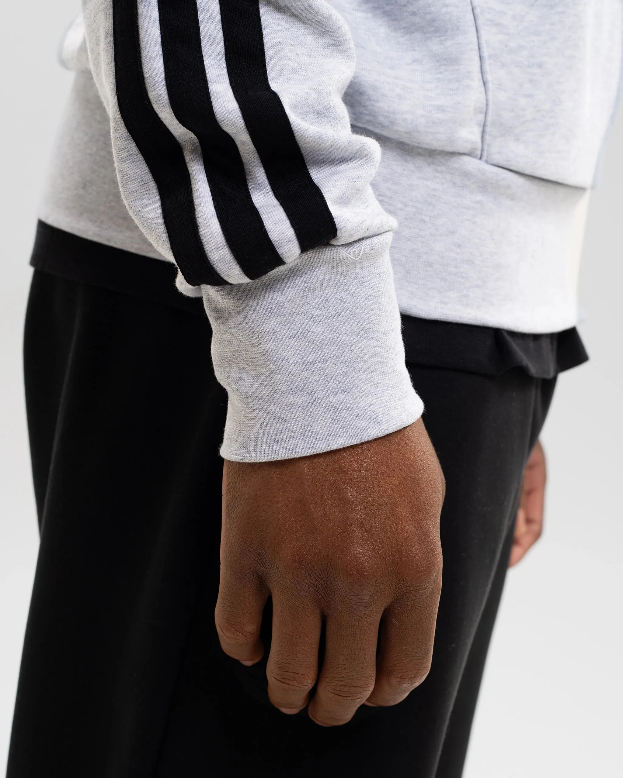 Newcastle United adidas Men's 3-Stripe Light Grey Full Zip Hoodie sold by Newcastle United product image thumbnail 5