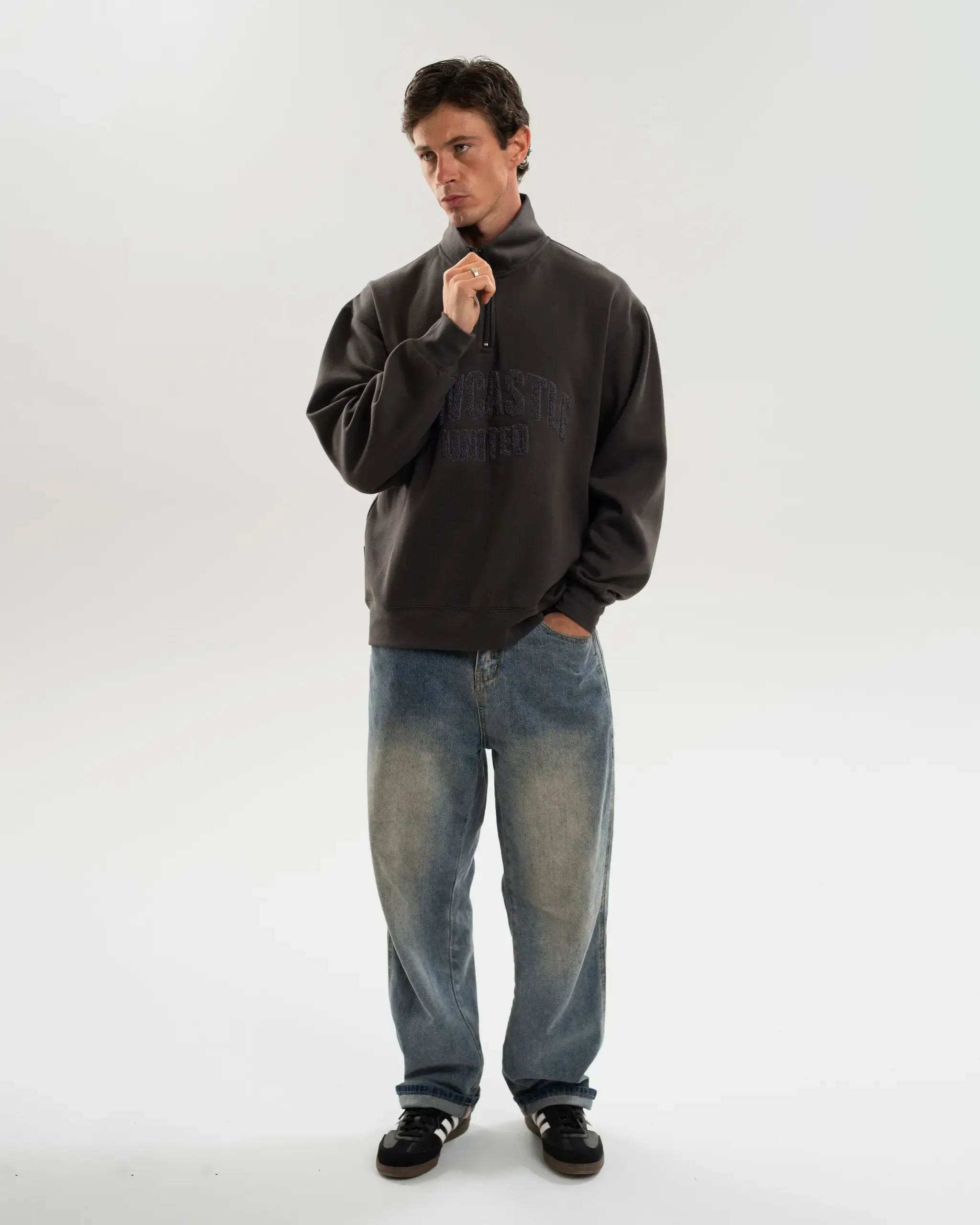 Newcastle United 1/4 Zip Tonal Sweater sold by Newcastle United product image thumbnail 3