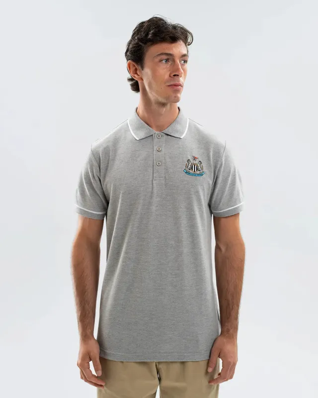 Newcastle United Men's Essentials Range Grey Polo Shirt made by Newcastle United