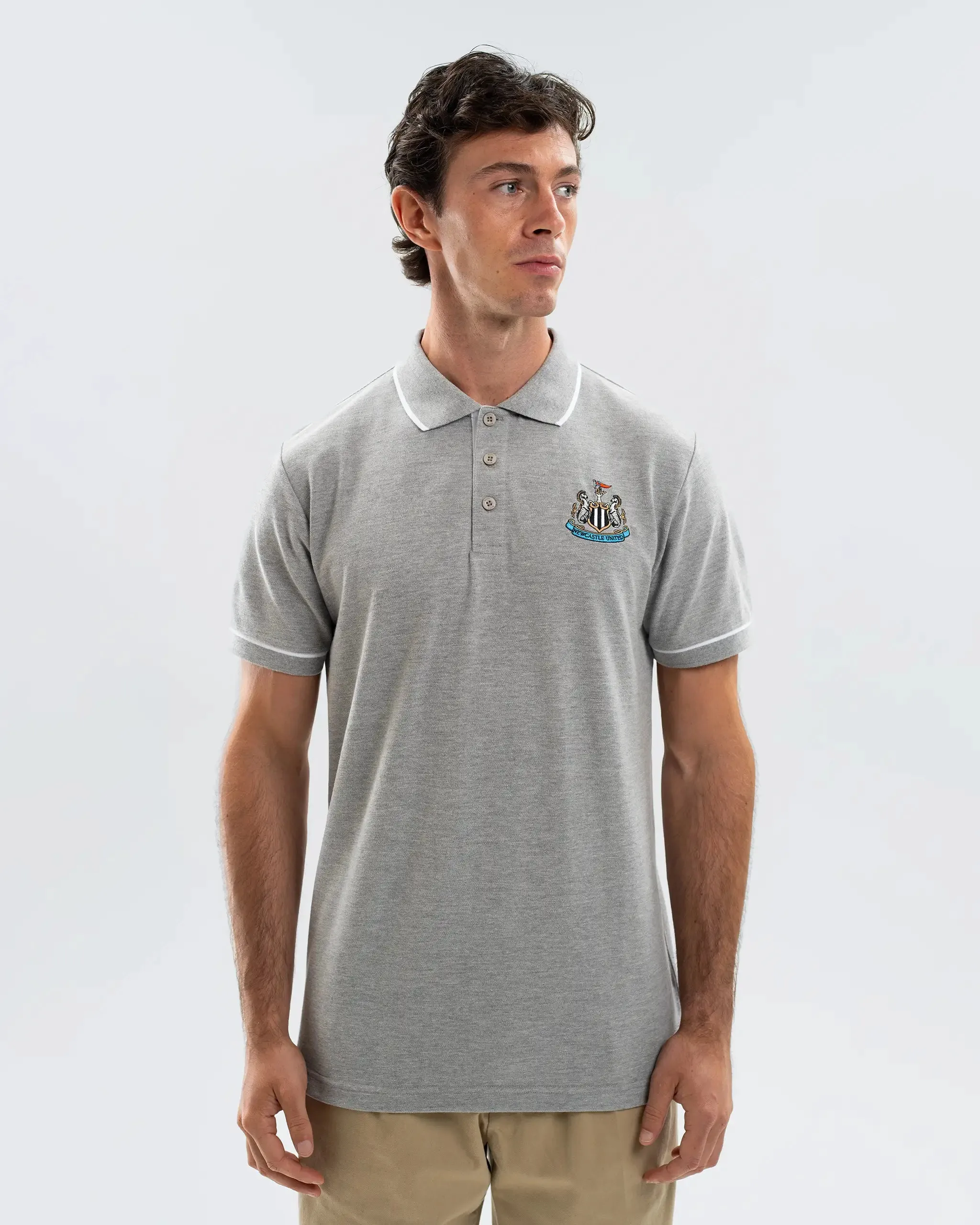Newcastle United Men's Essentials Range Grey Polo Shirt sold by Newcastle United