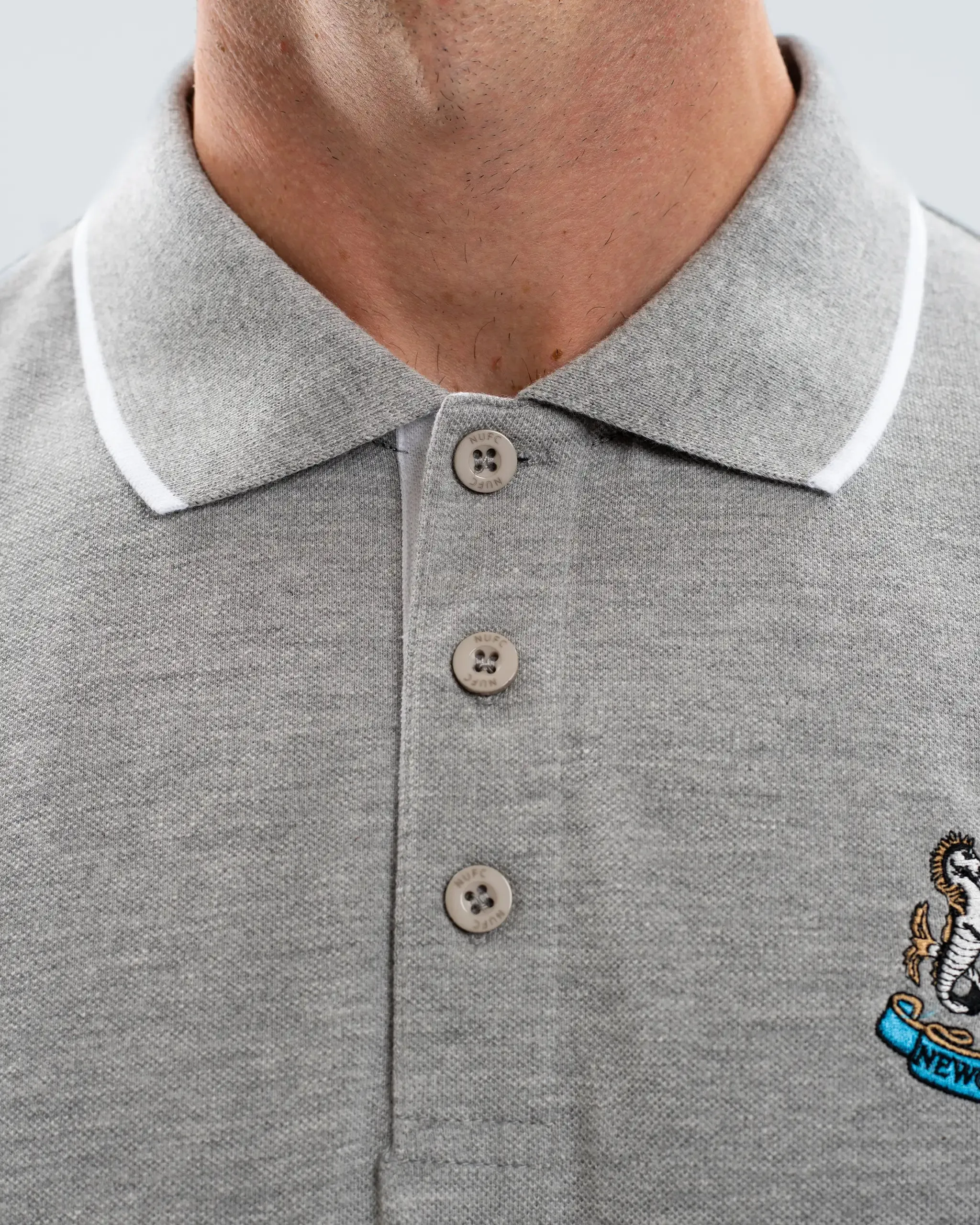 Newcastle United Men's Essentials Range Grey Polo Shirt sold by Newcastle United product image thumbnail 3