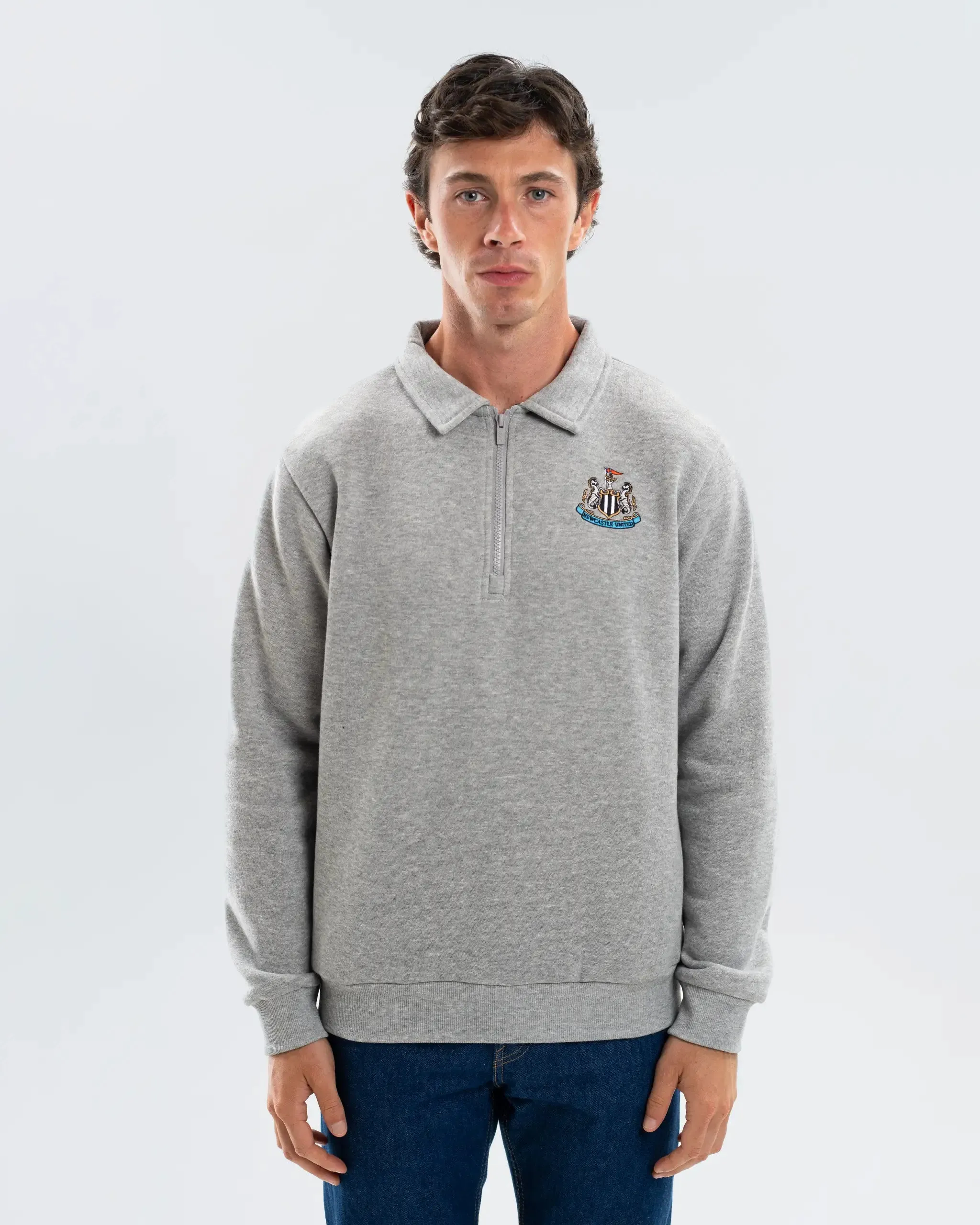 Newcastle United Men's Essentials Range Grey 1/4 Zip Sweater sold by Newcastle United product image thumbnail 5