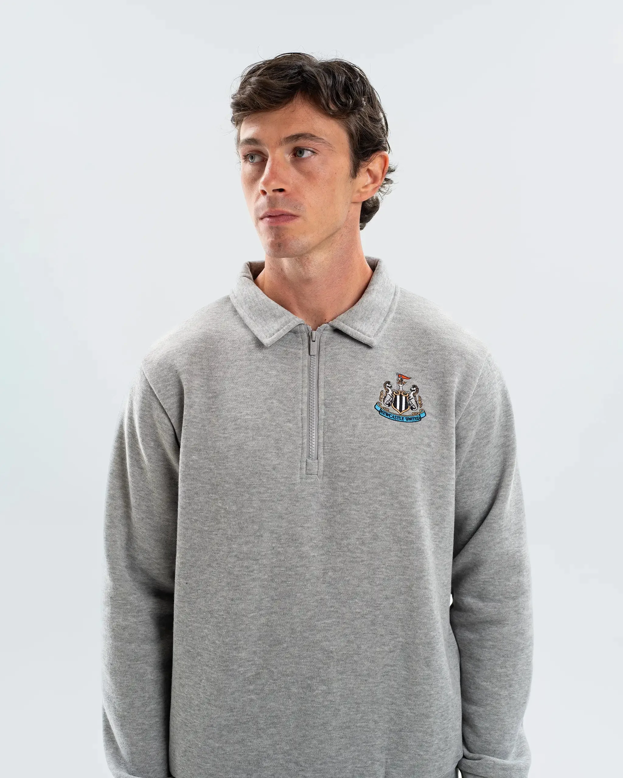 Newcastle United Men's Essentials Range Grey 1/4 Zip Sweater sold by Newcastle United product image thumbnail 3