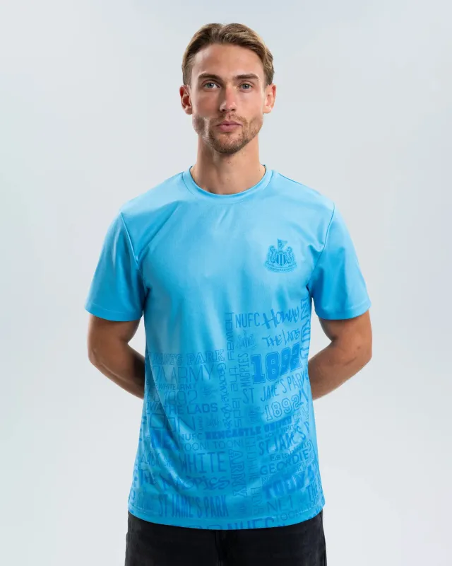 Newcastle United Blue Graphic Slogan T-Shirt sold by Newcastle United