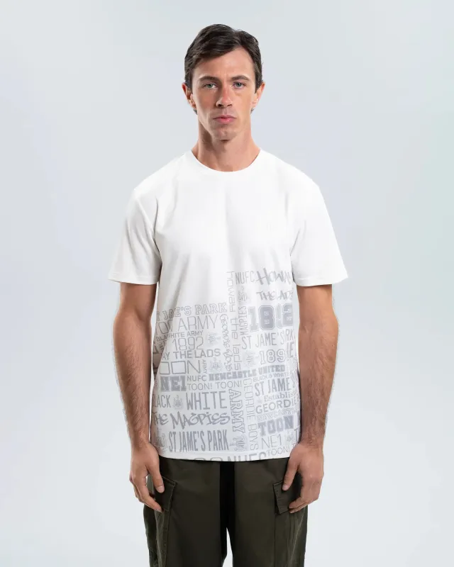 Newcastle United White Graphic Slogan T-Shirt sold by Newcastle United