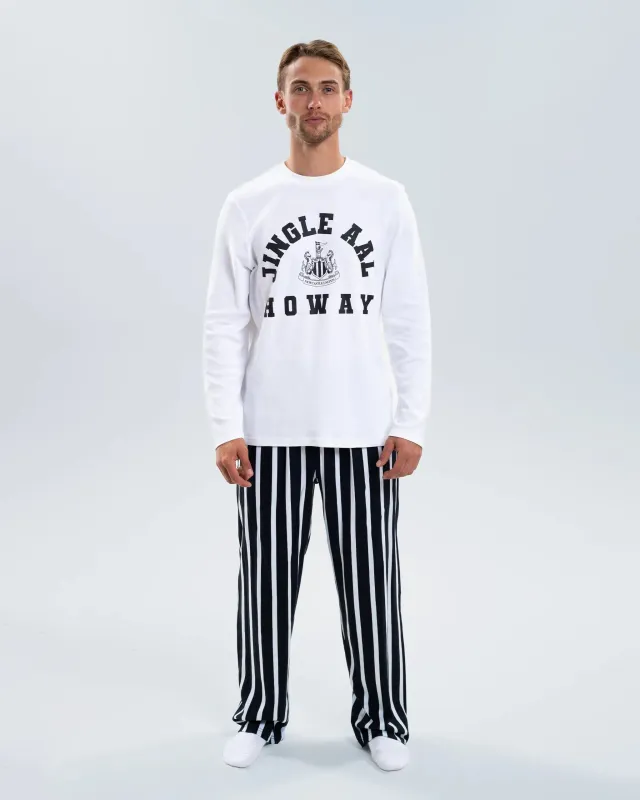 Newcastle United Adults Jingle Aal Howay Striped Pyjama Set sold by Newcastle United