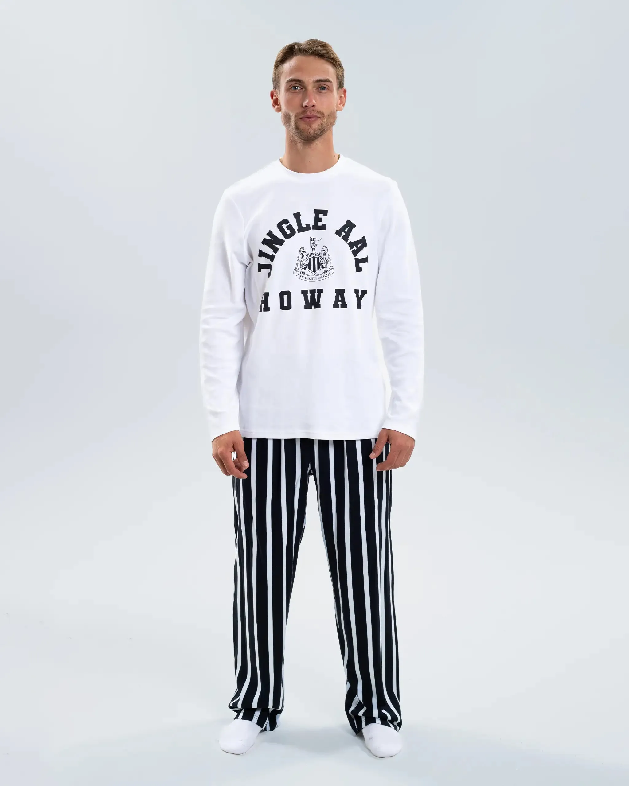 Newcastle United Adults Jingle Aal Howay Striped Pyjama Set sold by Newcastle United