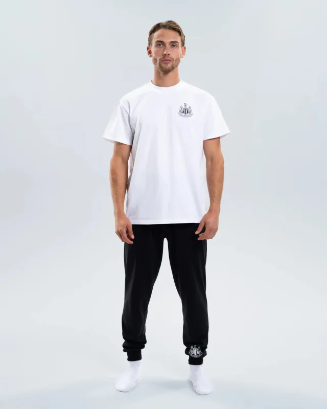 Newcastle United Men's Black and White Cuffed Pyjama Set made by Newcastle United