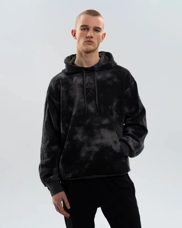 Newcastle United adidas Men's Grey Multi 3-Stripe Hoodie sold by Newcastle United