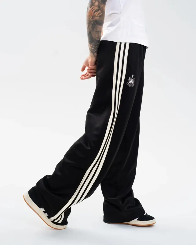 Newcastle United adidas Women's Black 3-Stripe Wide Leg Joggers made by Adidas