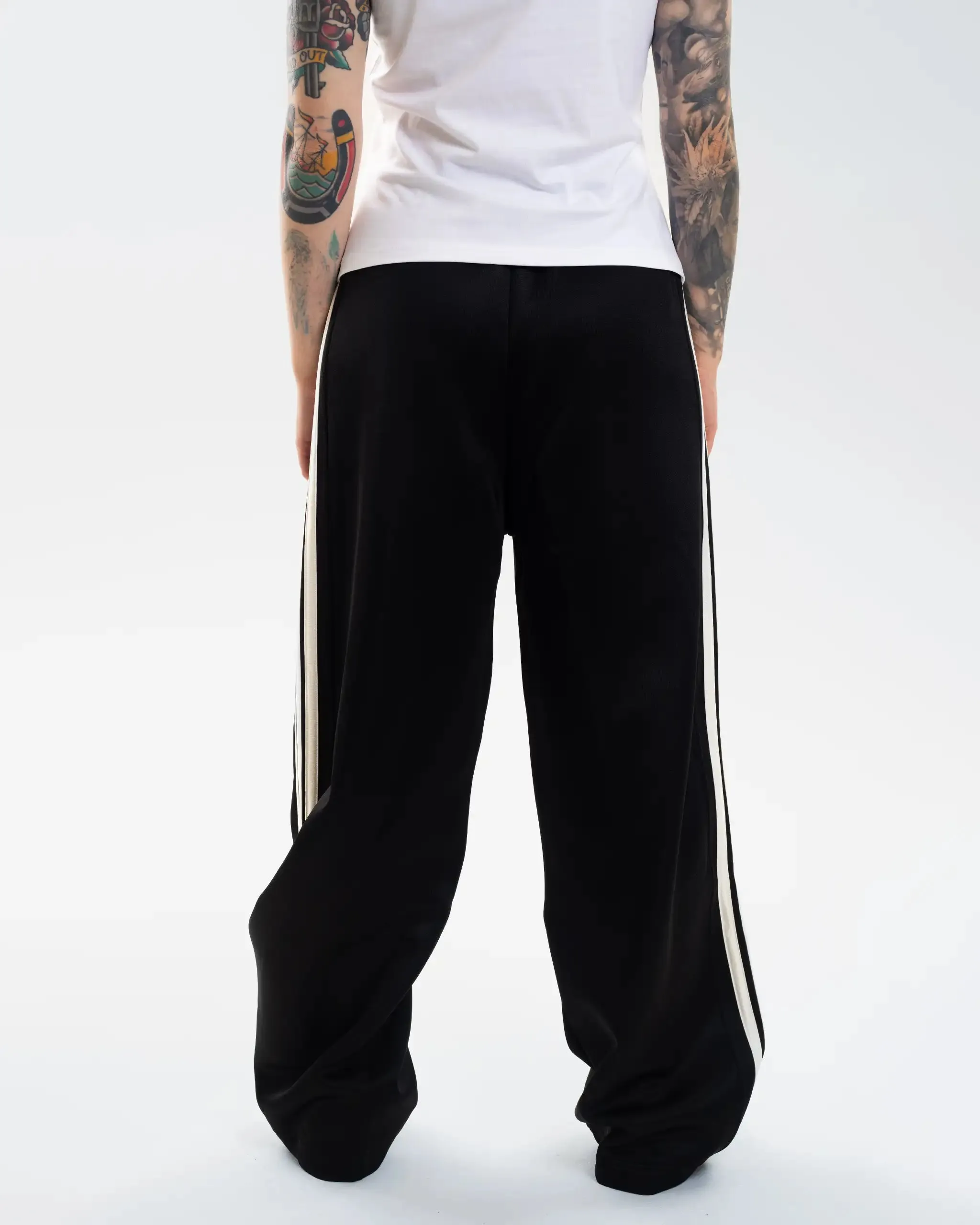 Newcastle United adidas Women's Black 3-Stripe Wide Leg Joggers sold by Newcastle United product image thumbnail 4