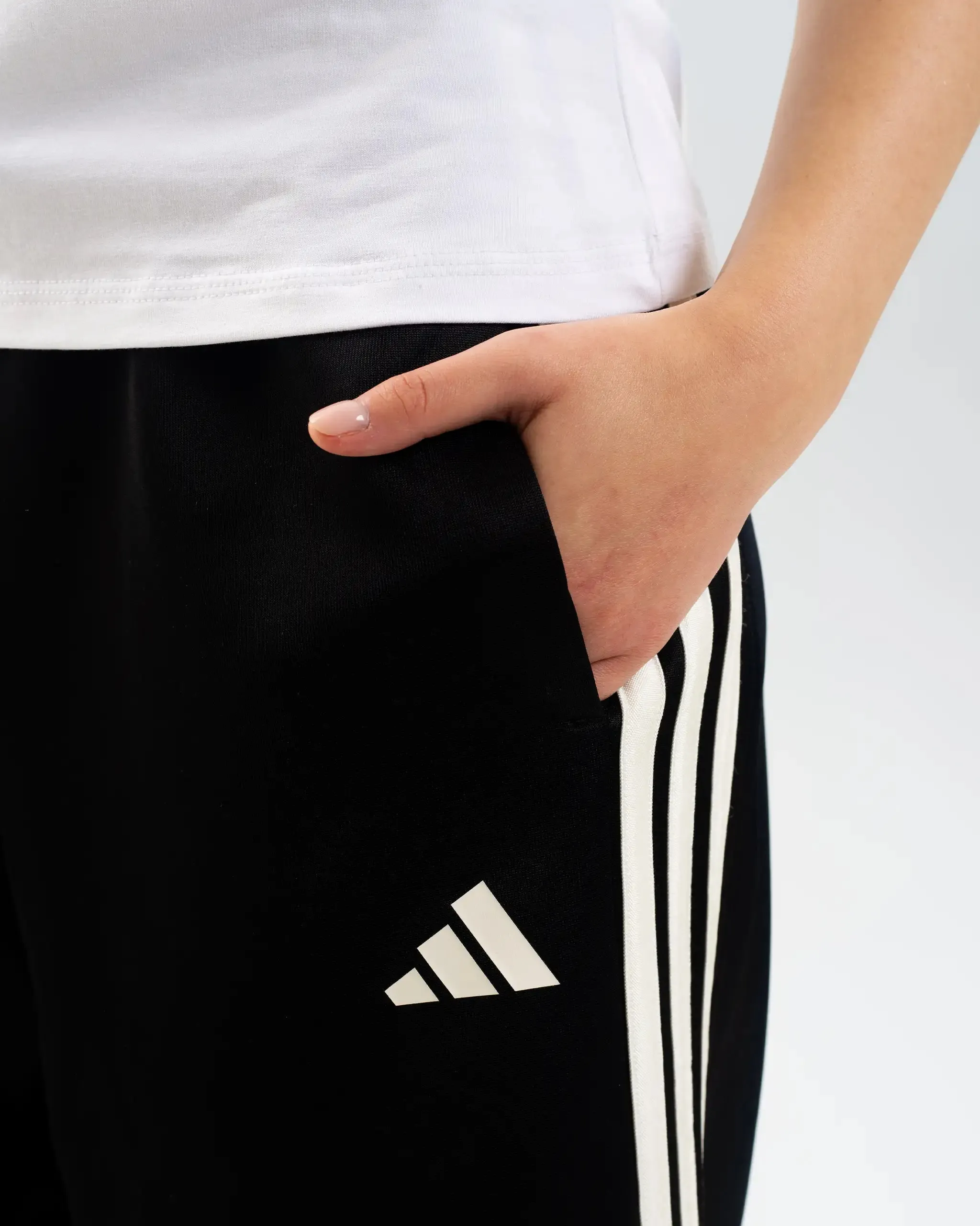 Newcastle United adidas Women's Black 3-Stripe Wide Leg Joggers sold by Newcastle United product image thumbnail 3