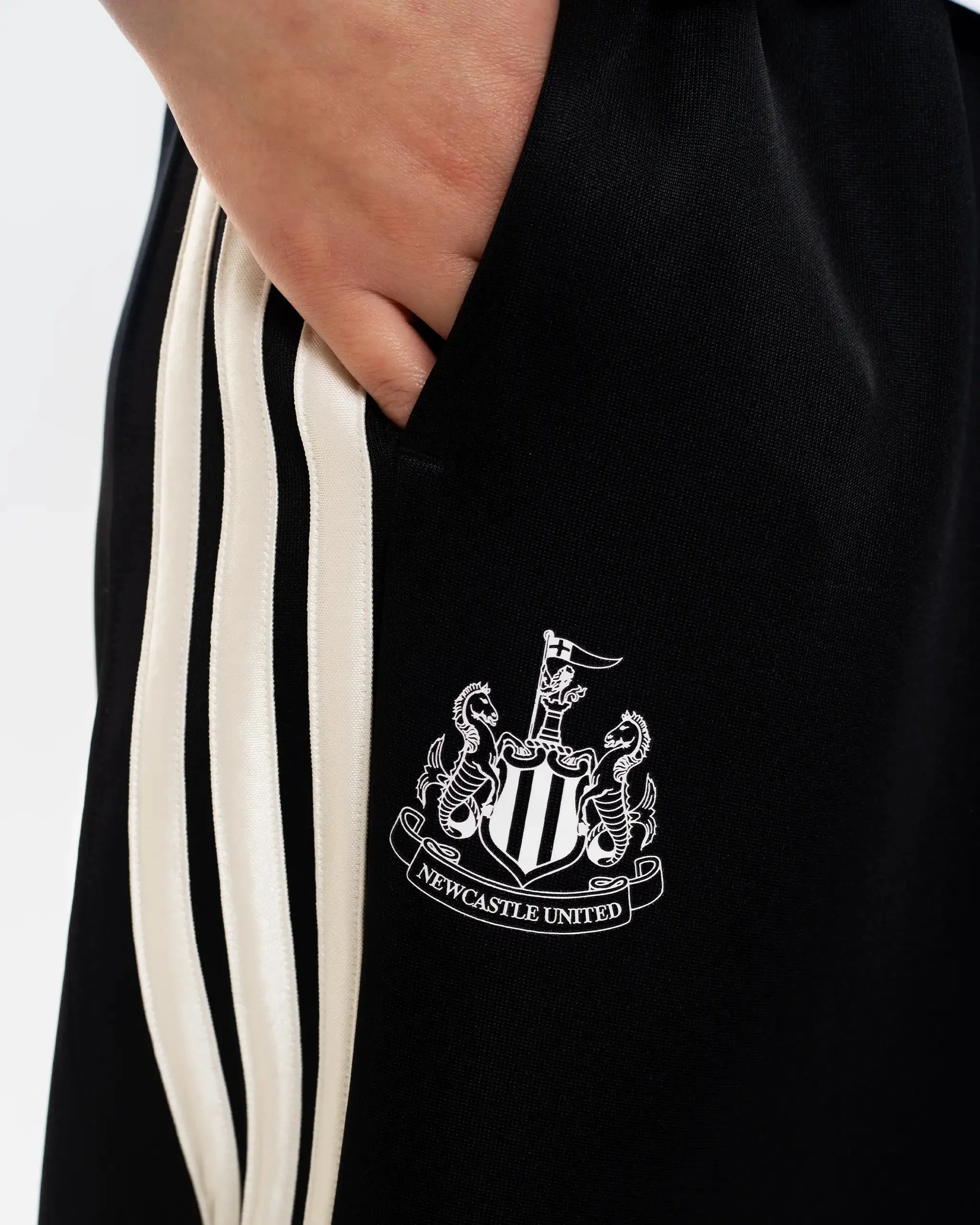 Newcastle United adidas Women's Black 3-Stripe Wide Leg Joggers sold by Newcastle United product image thumbnail 5